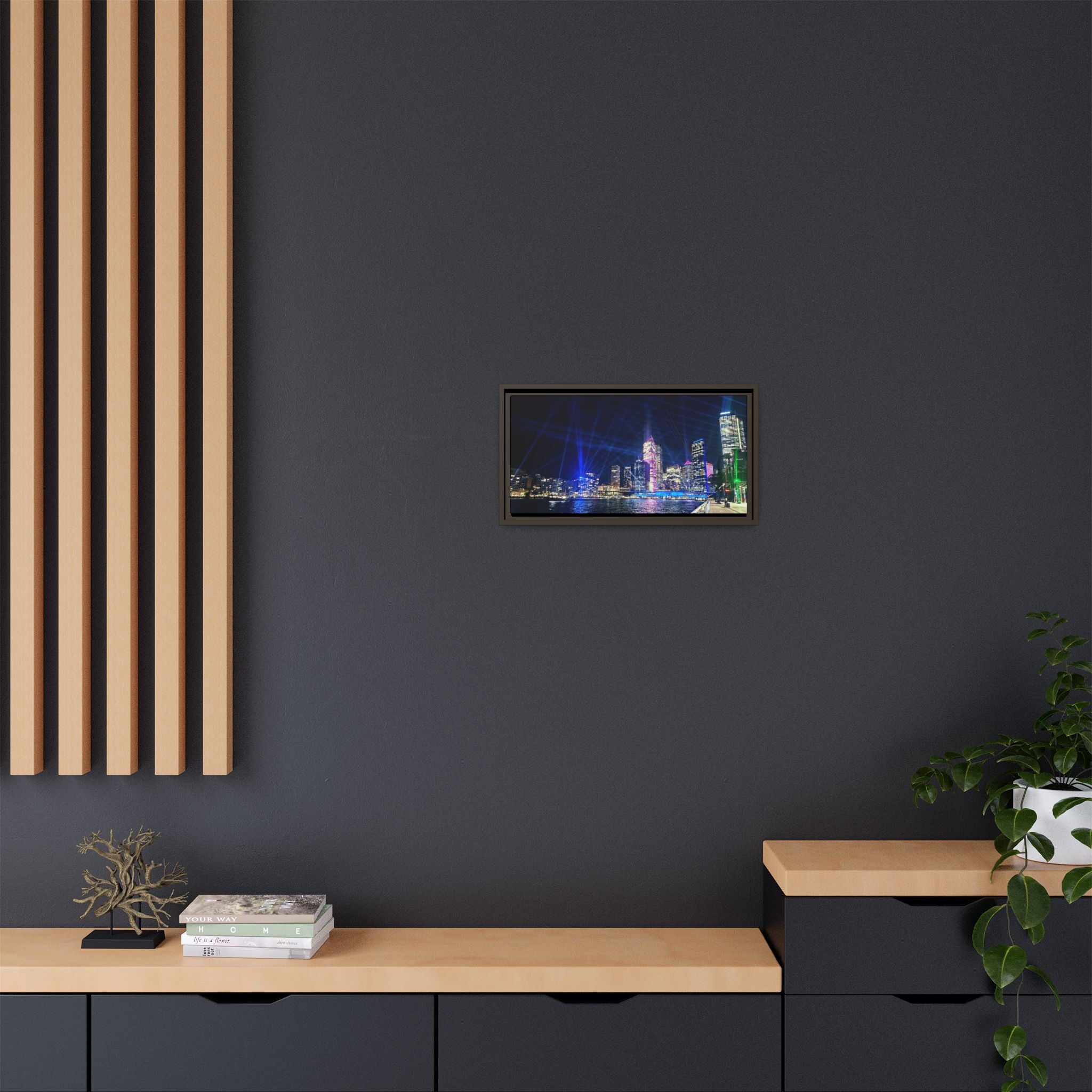 Framed Matte Canvas - Sydney Nightscape Wall Art