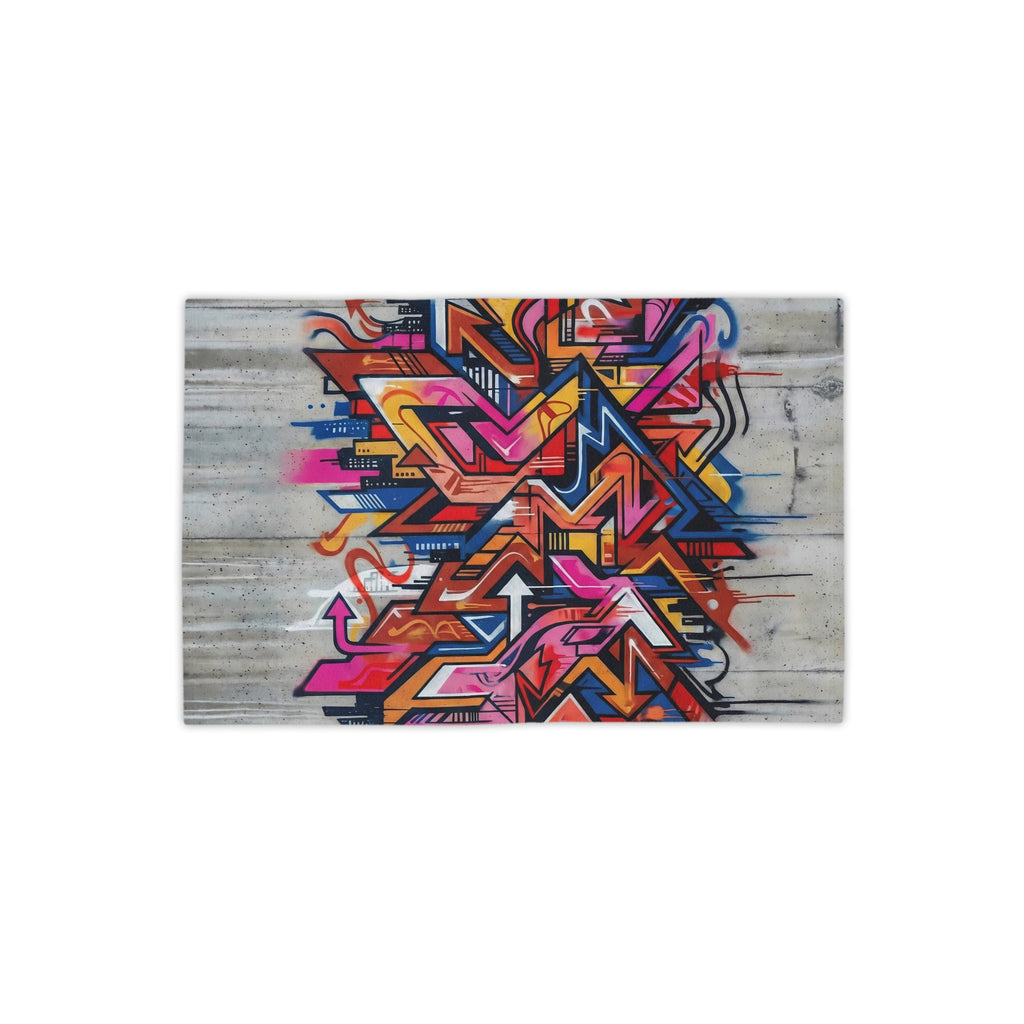 Graffiti Art Beach Towel — Vibrant Concrete-Background Design