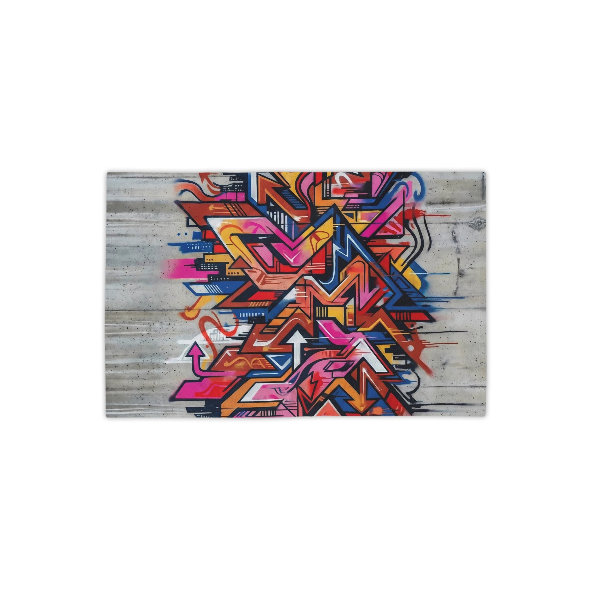 Graffiti Art Beach Towel — Vibrant Concrete-Background Design