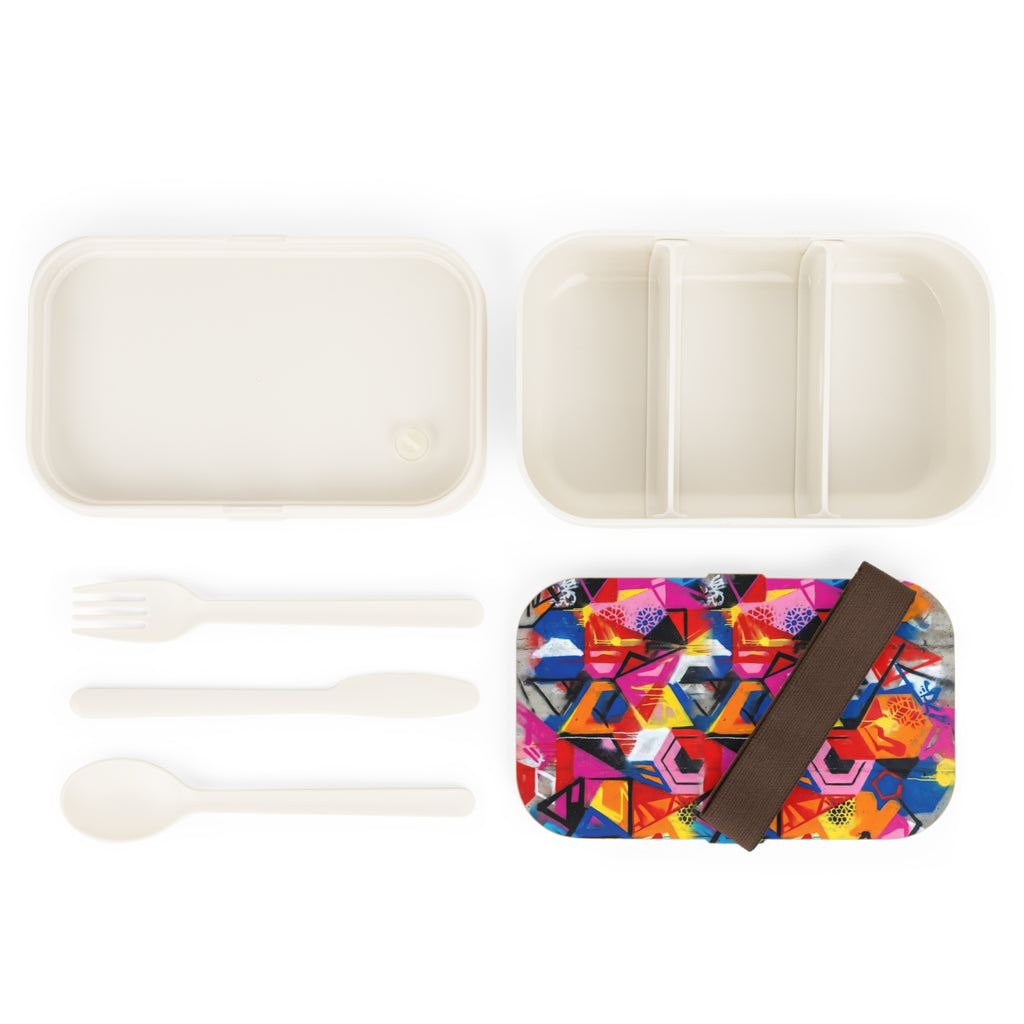Bento Lunch Box — Colorful Geometric Graffiti Pattern