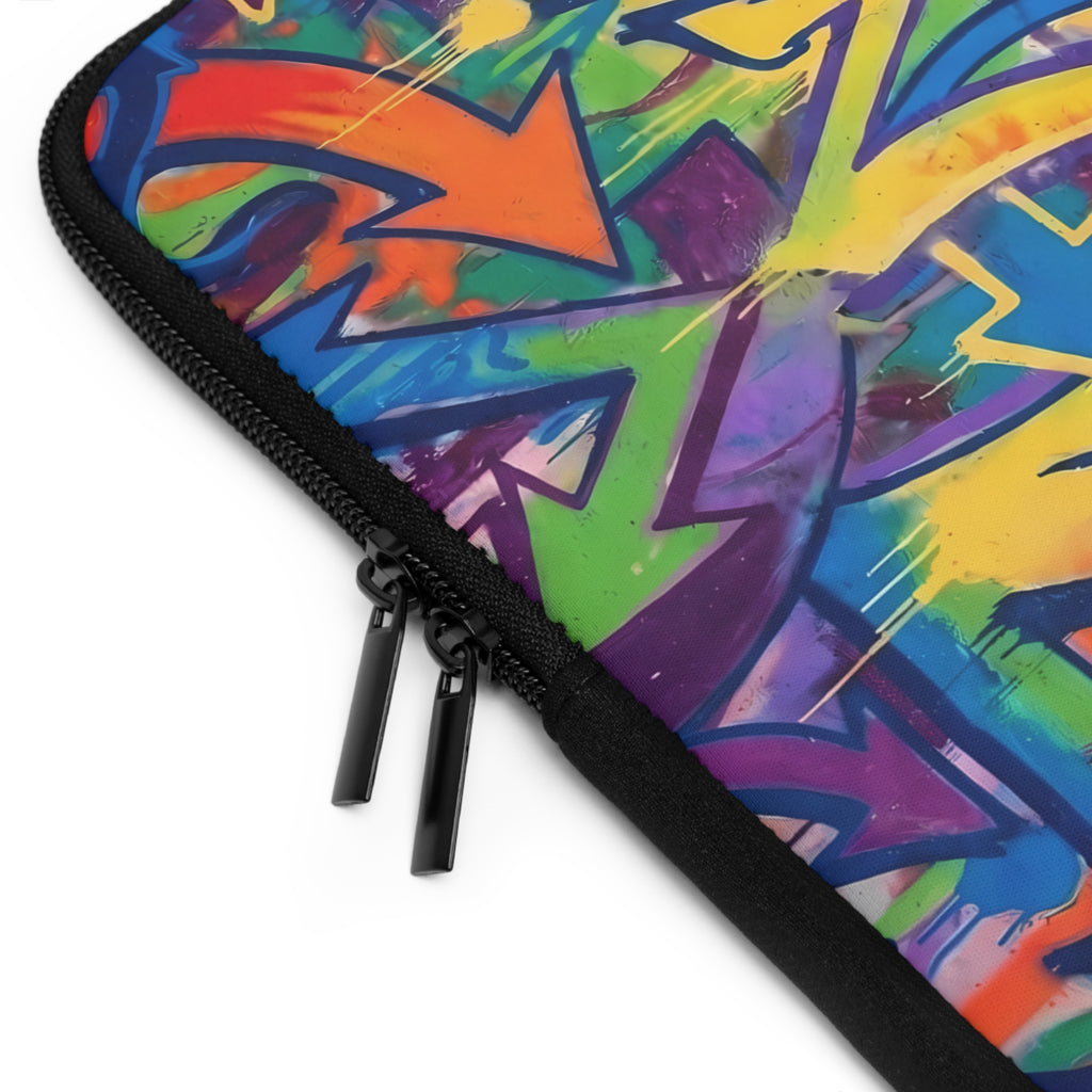 Graffiti Arrow Laptop Sleeve — Colorful Urban Street Art Protector