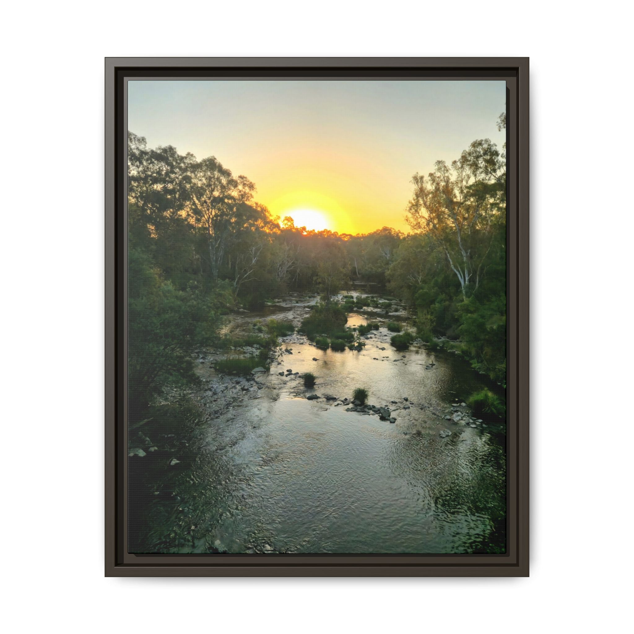 Framed Matte Canvas - Yarra River Sunset Wall Art