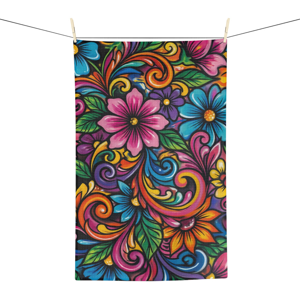 Floral Microfiber Tea Towel — Beautiful Bloom Kitchen Towel