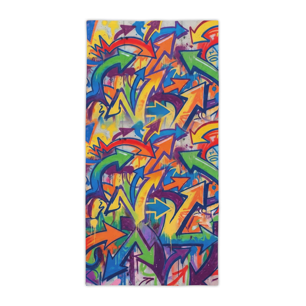 Graffiti Art Beach Towel — Colorful Urban Street Art Print