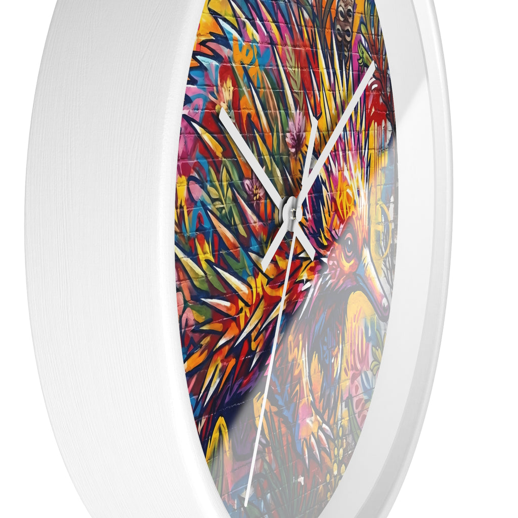 Echidna Graffiti Wall Clock — Urban Street Art Timepiece