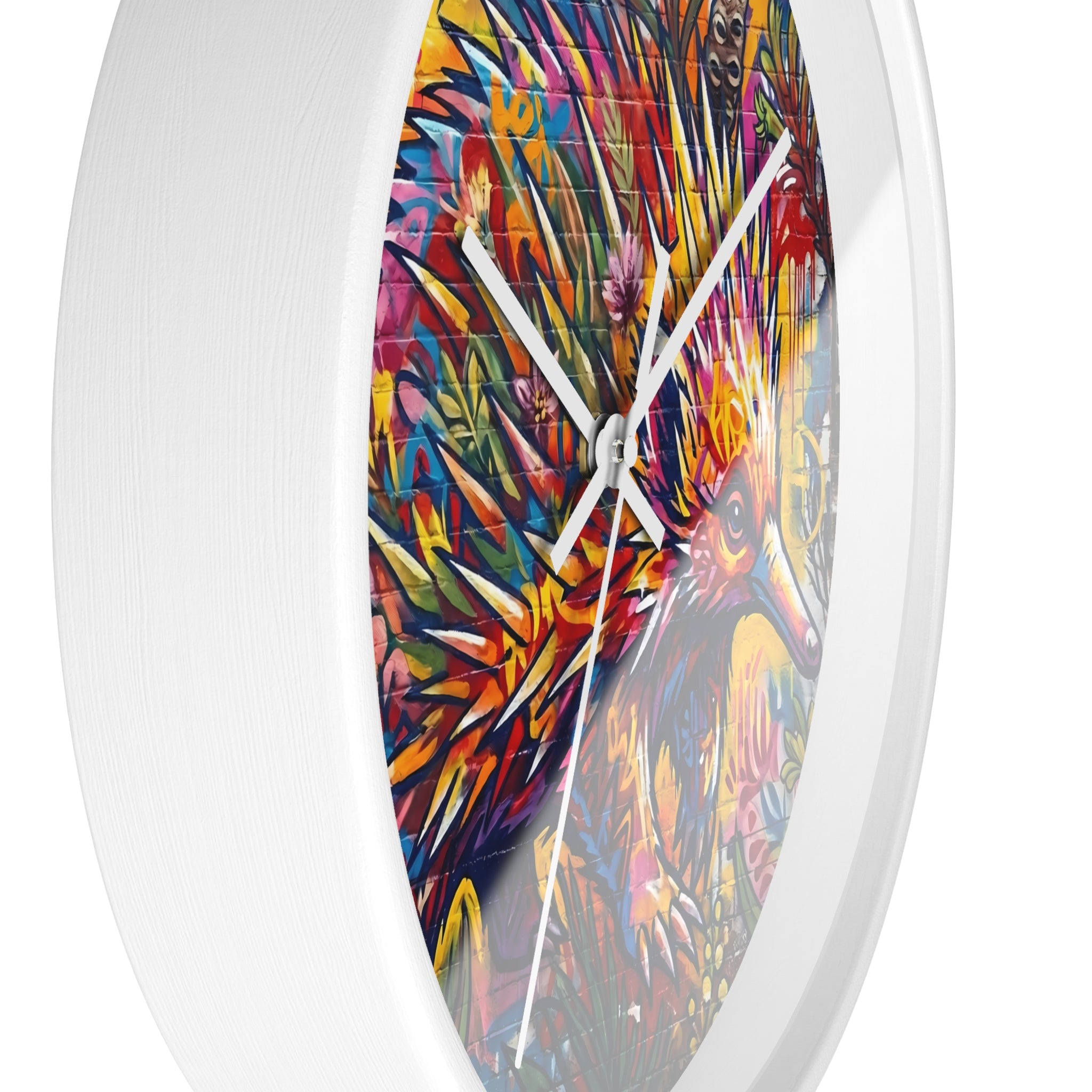 Echidna Graffiti Wall Clock — Urban Street Art Timepiece