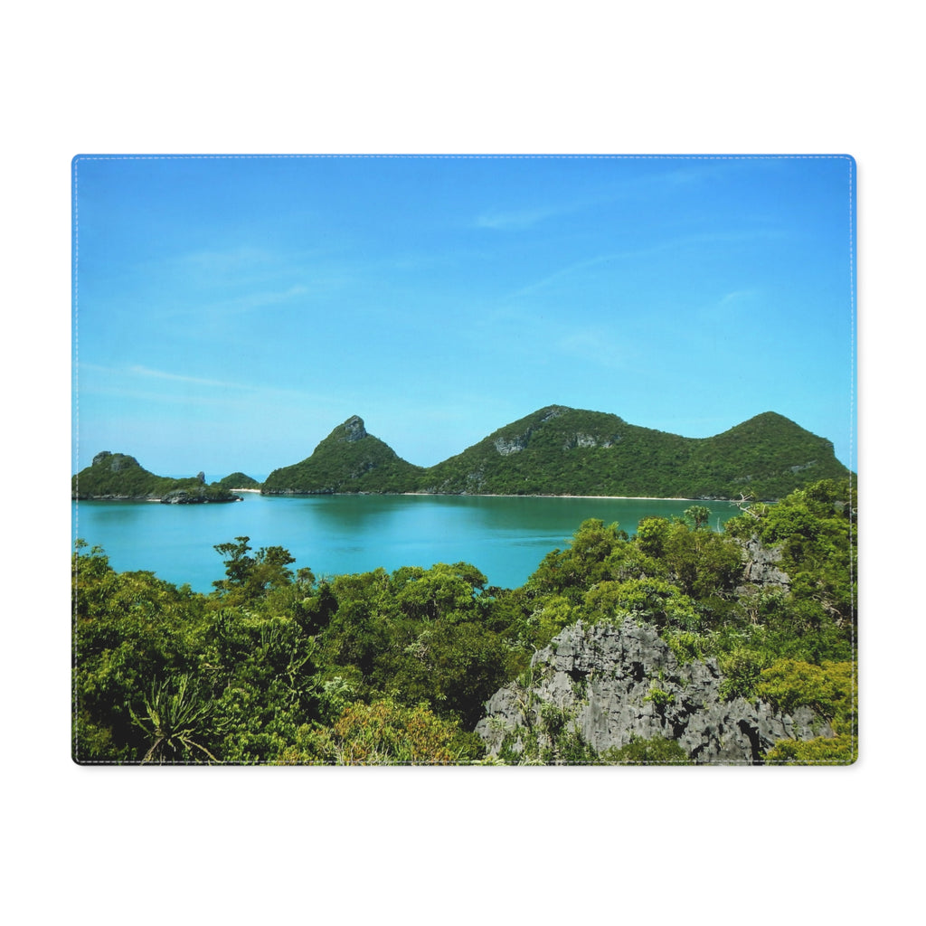 Tropical Island Placemat — Scenic Seascape Table Mat for Coastal & Vacation Dining