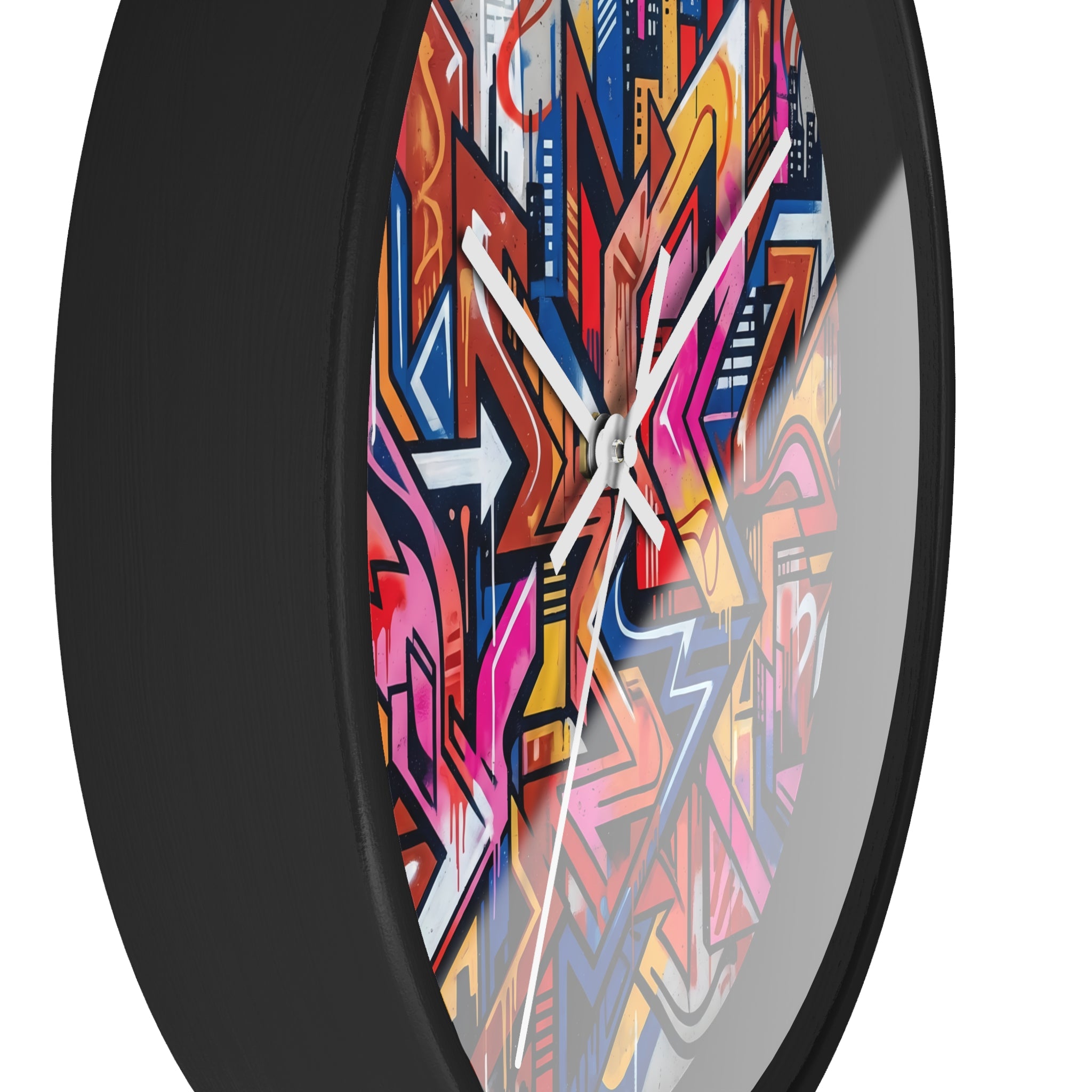 Graffiti Design Wall Clock — Colorful Urban Street Art Timepiece