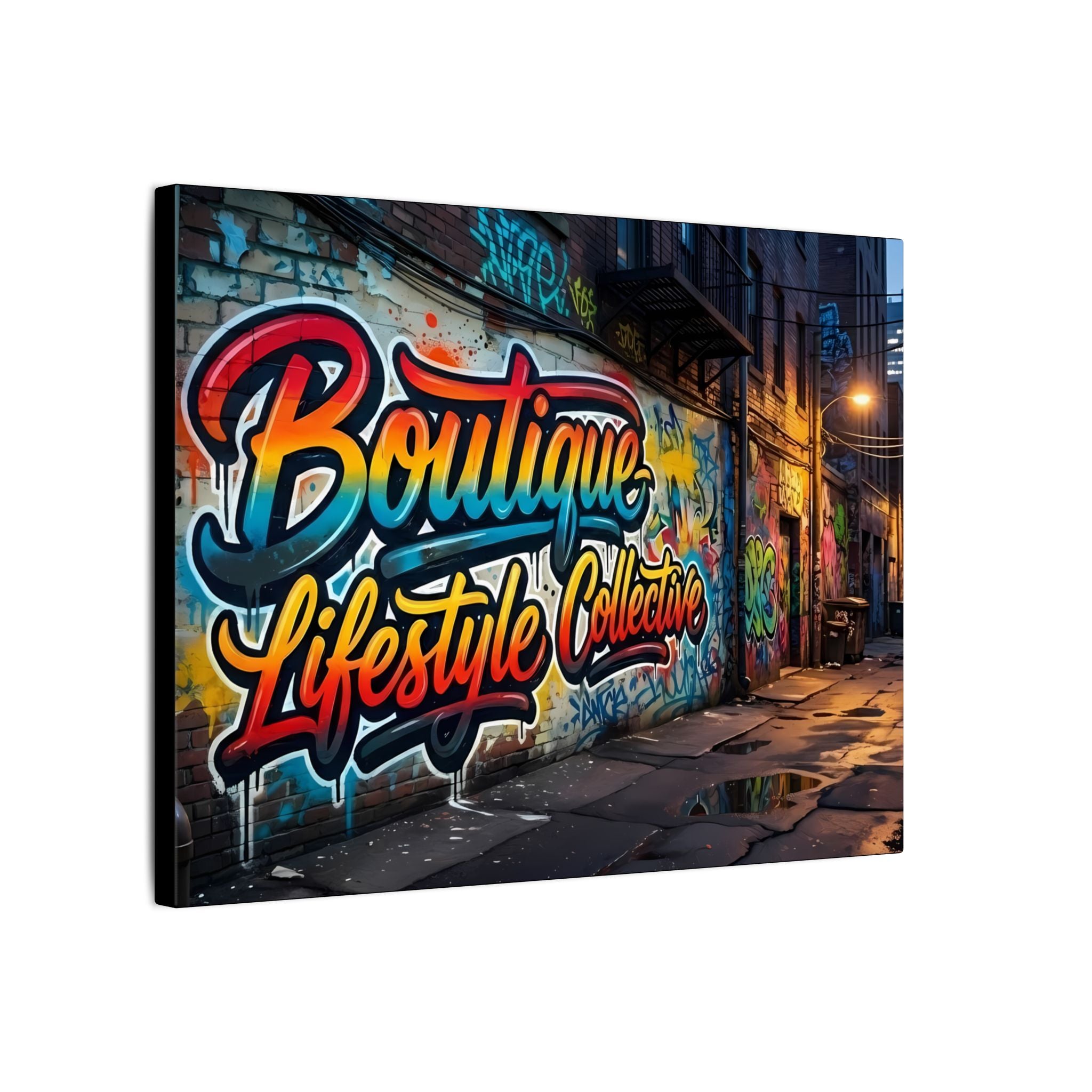 Classic Canvas Graffiti Art 'Boutique Lifestyle Collective'  Urban Wall Art