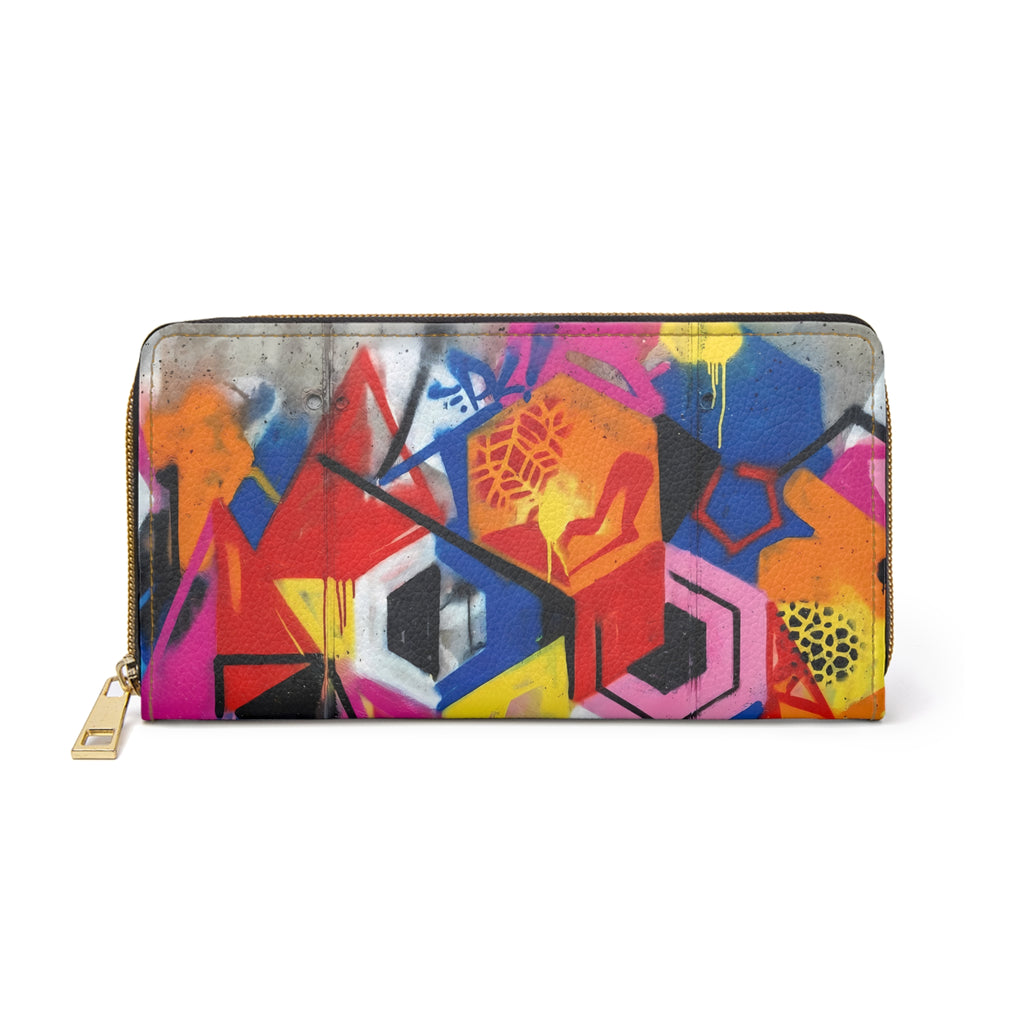 Colorful Geometric Graffiti Zipper Wallet | Street Art Purse