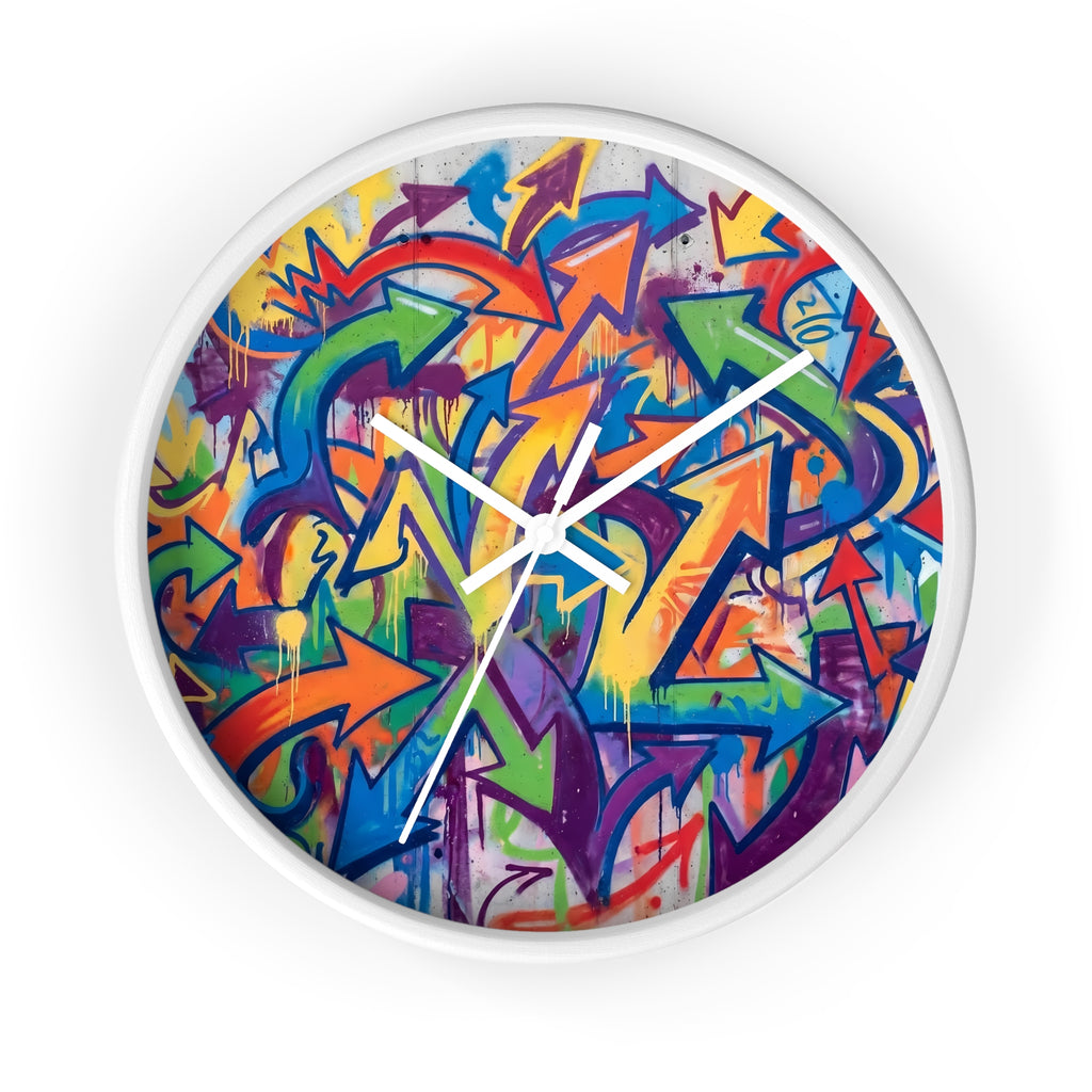 Graffiti Wall Clock — Colorful Urban Street Art Timepiece