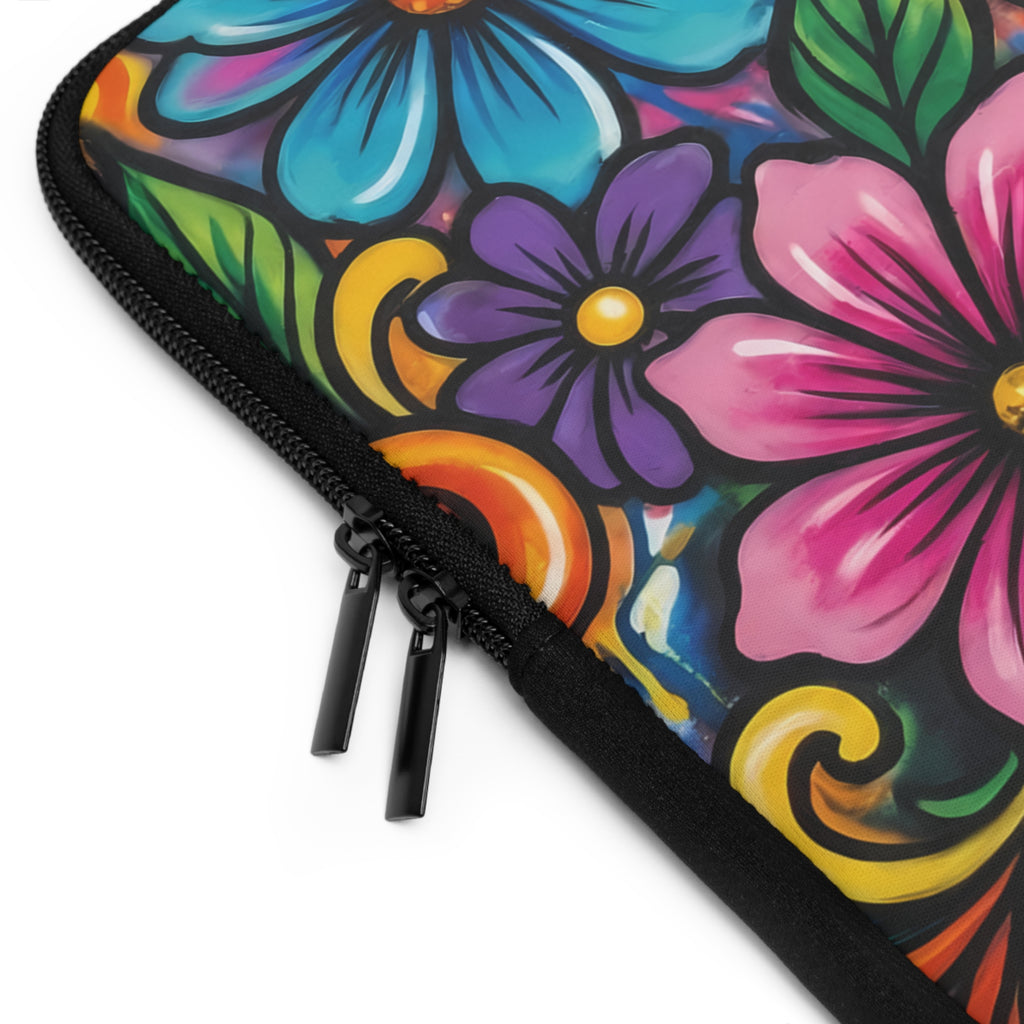 Colorful Floral Laptop Sleeve — Vibrant Boho Protective Case