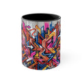 Graffiti Street Art Accent Mug — Colorful Urban Skyline 11oz