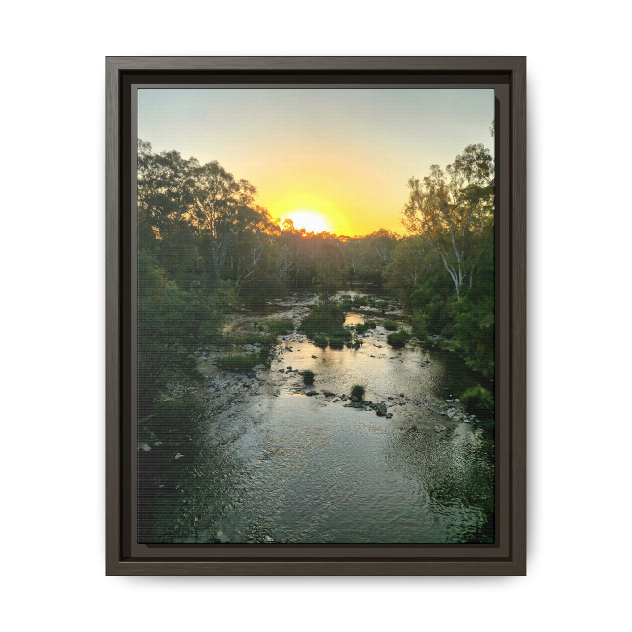 Framed Matte Canvas - Yarra River Sunset Wall Art