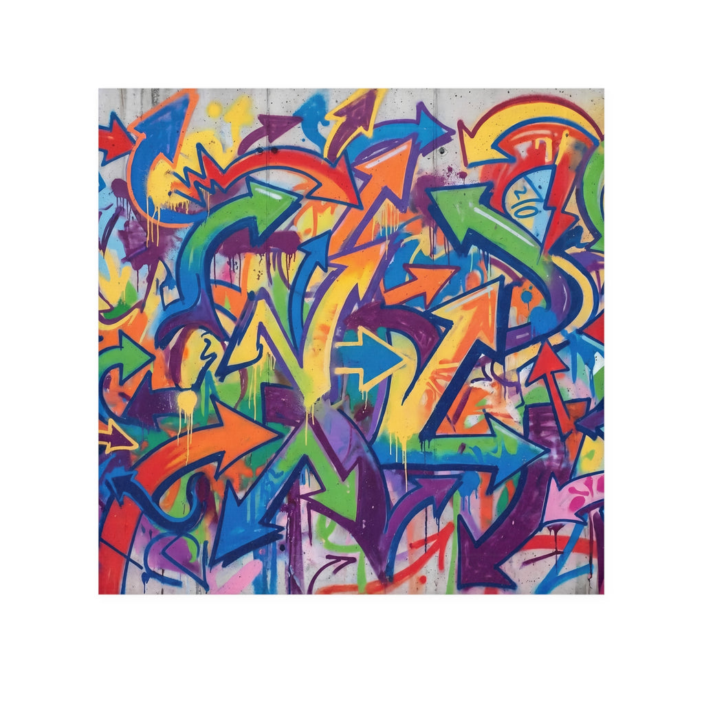 Face Towel - Graffiti Arrows — Colourful Urban Street Art Hand Towel