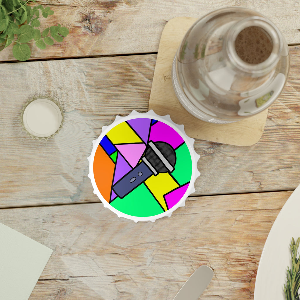 Microphone Bottle Opener — Colorful Pop Art Music Bottle Opener