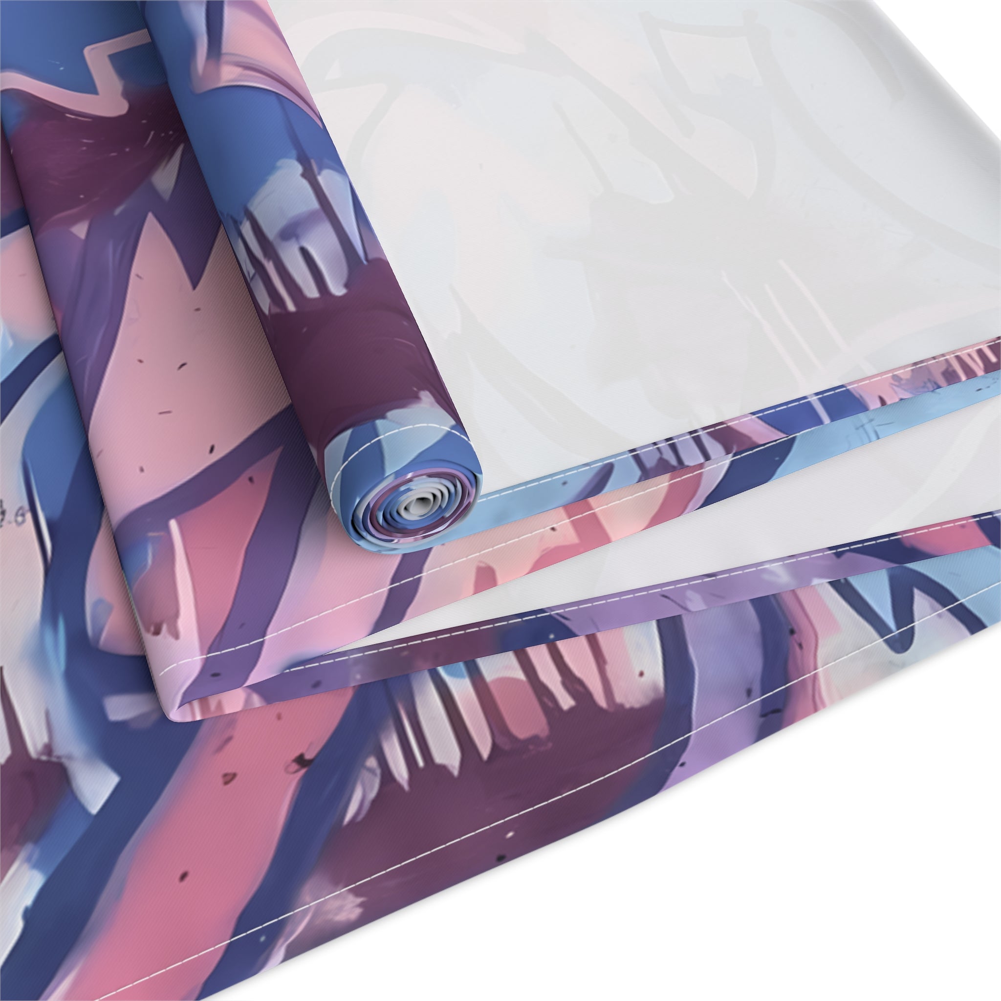Graffiti Arrow Table Runner — Pink & Purple Street Art Cotton-Poly Blend