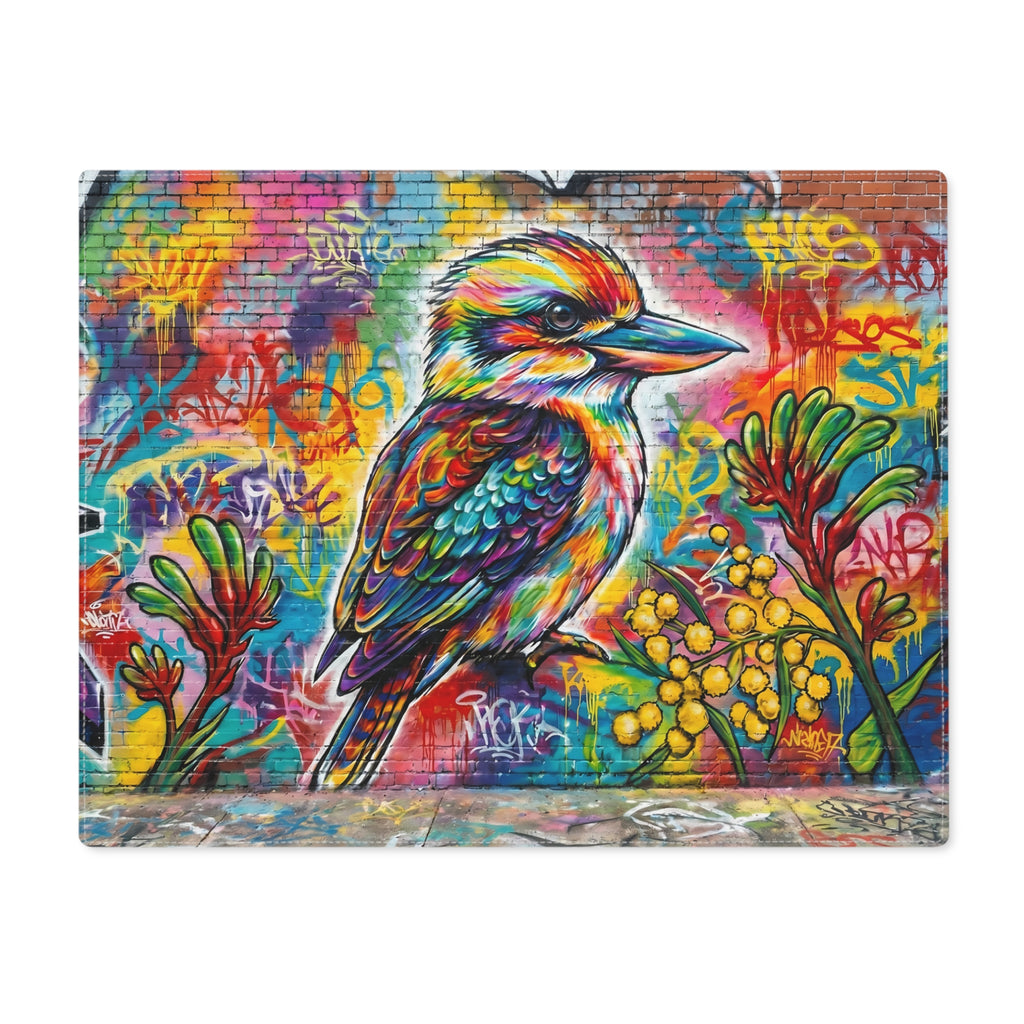 Colorful Kookaburra Placemat — Graffiti Bird Art Table Mat
