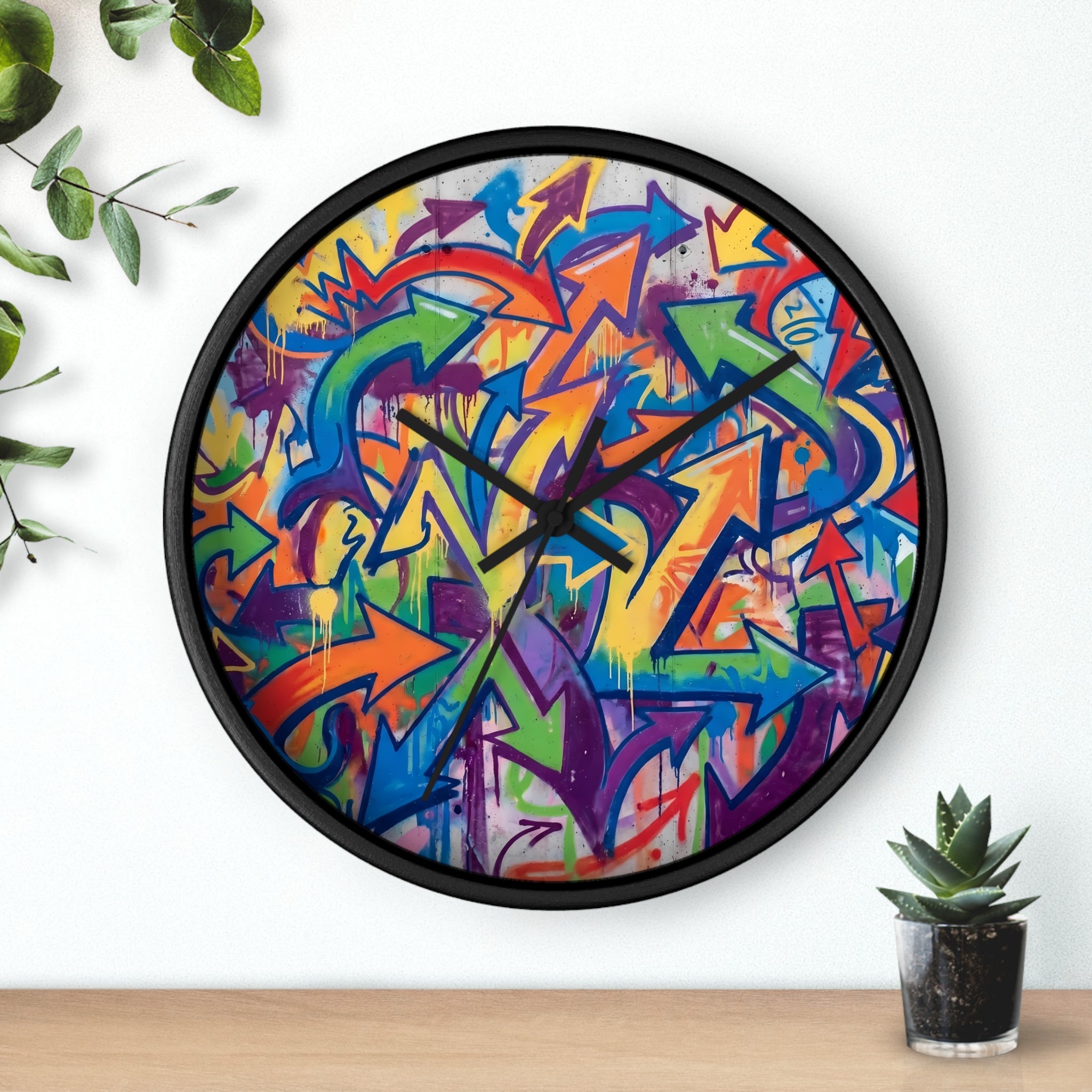 Graffiti Wall Clock — Colorful Urban Street Art Timepiece