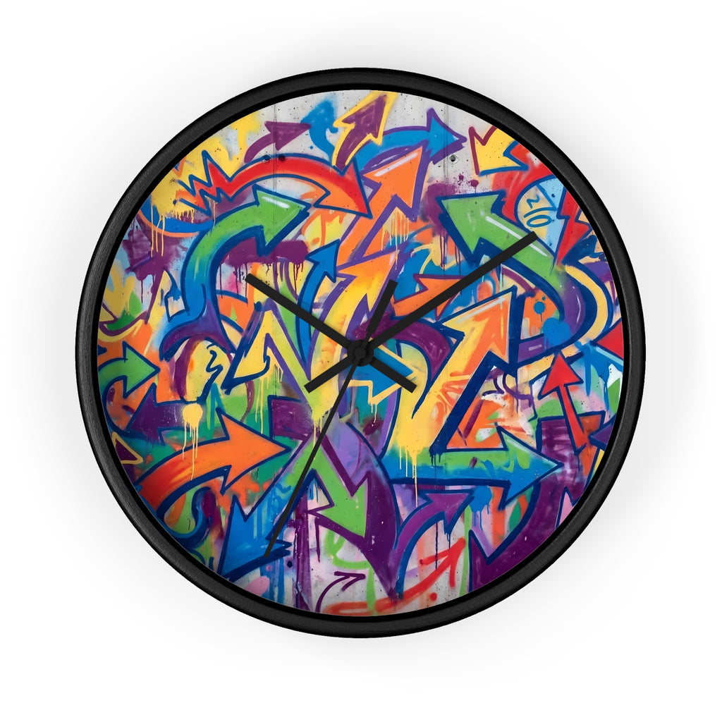 Graffiti Wall Clock — Colorful Urban Street Art Timepiece