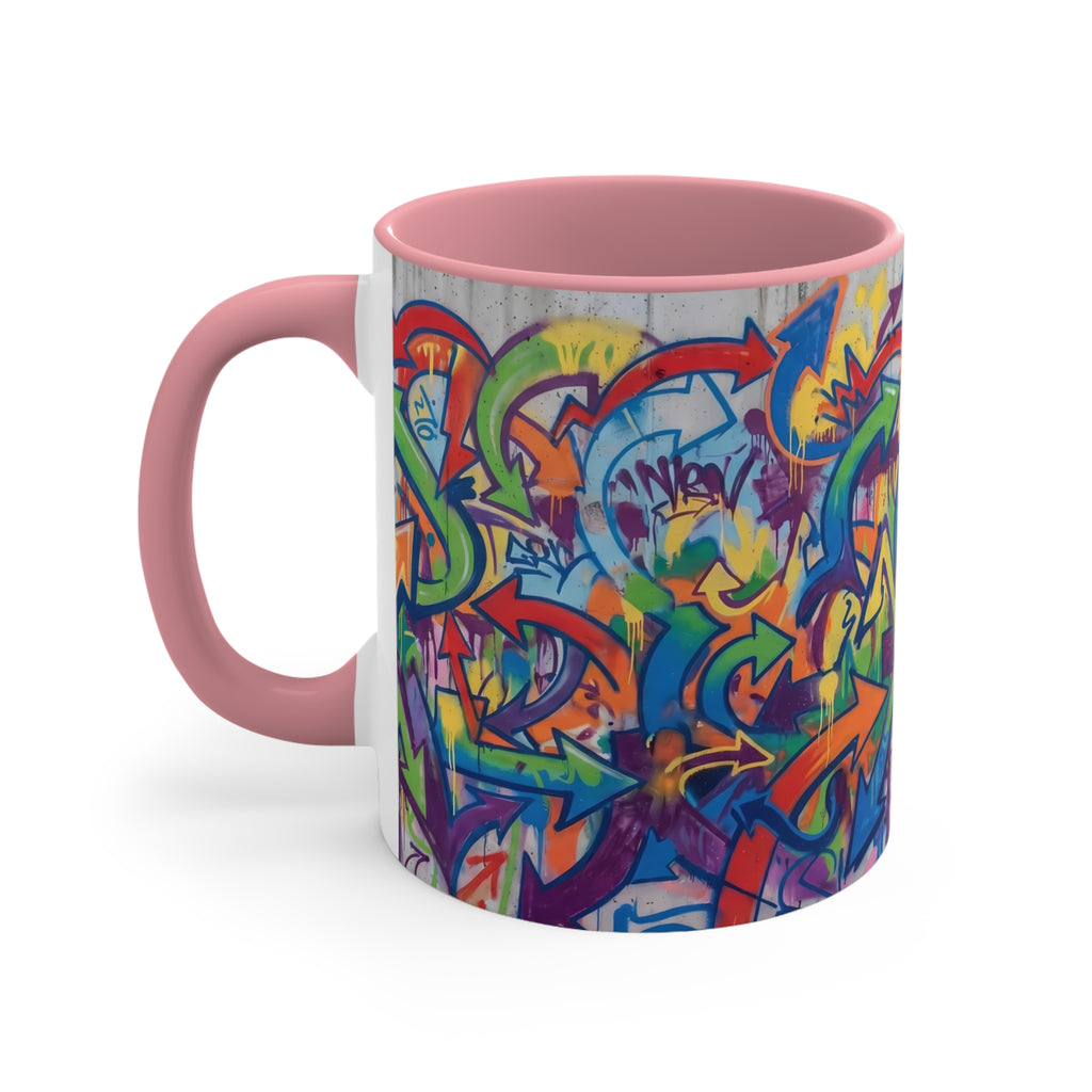 Graffiti Arrows Accent Mug — Colorful Urban Art 11oz