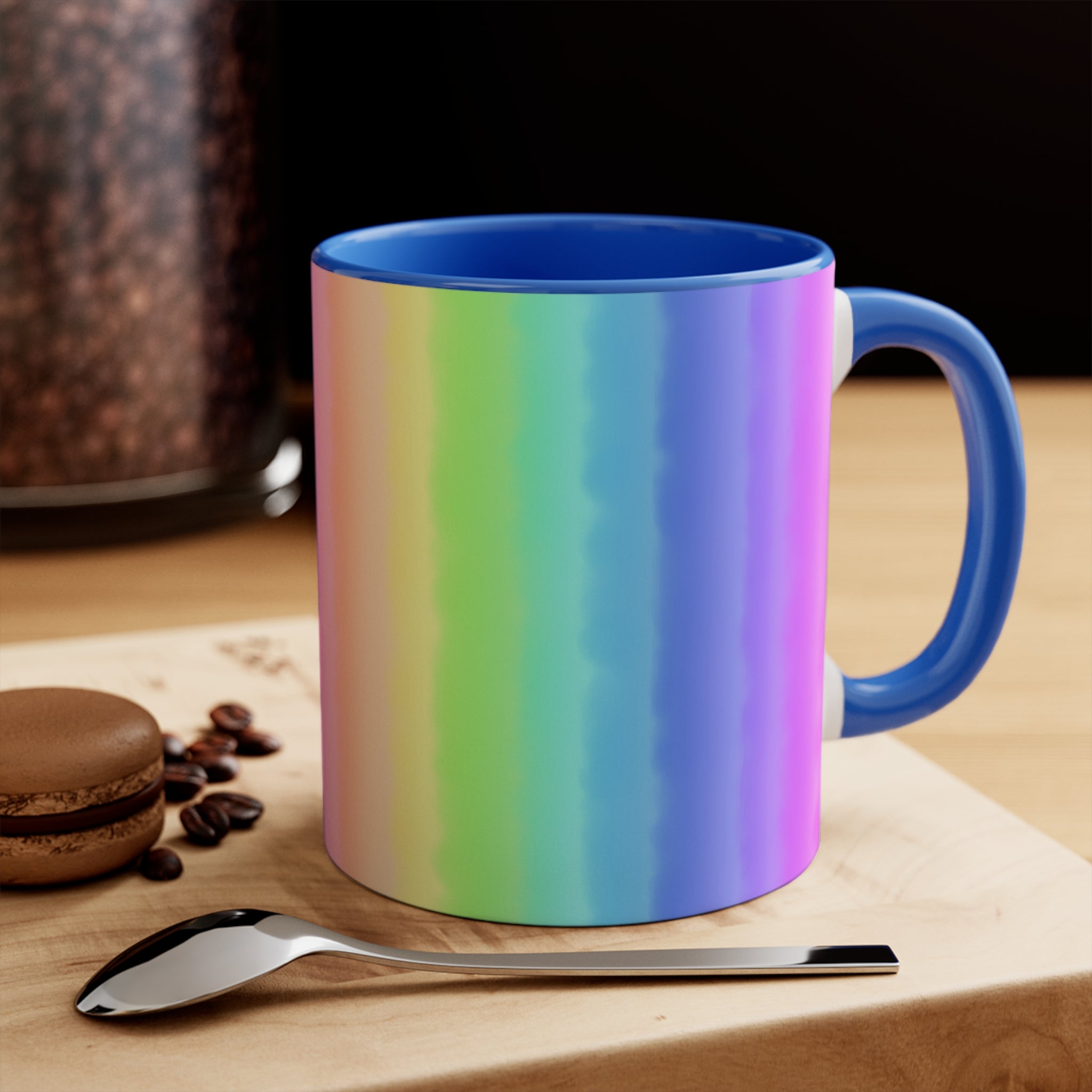 Rainbow Colorful Accent Mug — 11oz Vibrant Rainbow Coffee Cup