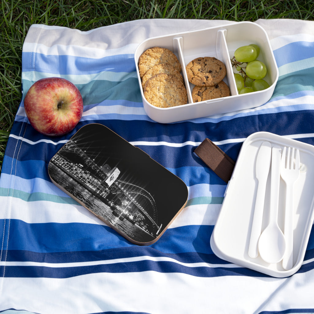 Bento Lunch Box — Sydney Harbour Bridge Black & White Nightscape