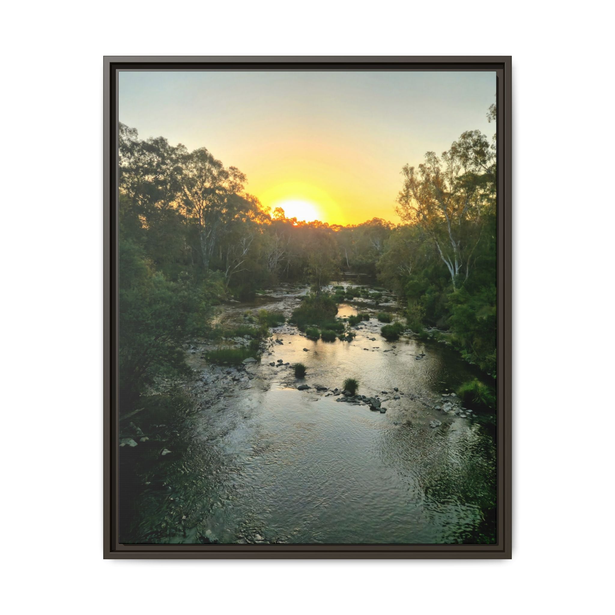 Framed Matte Canvas - Yarra River Sunset Wall Art