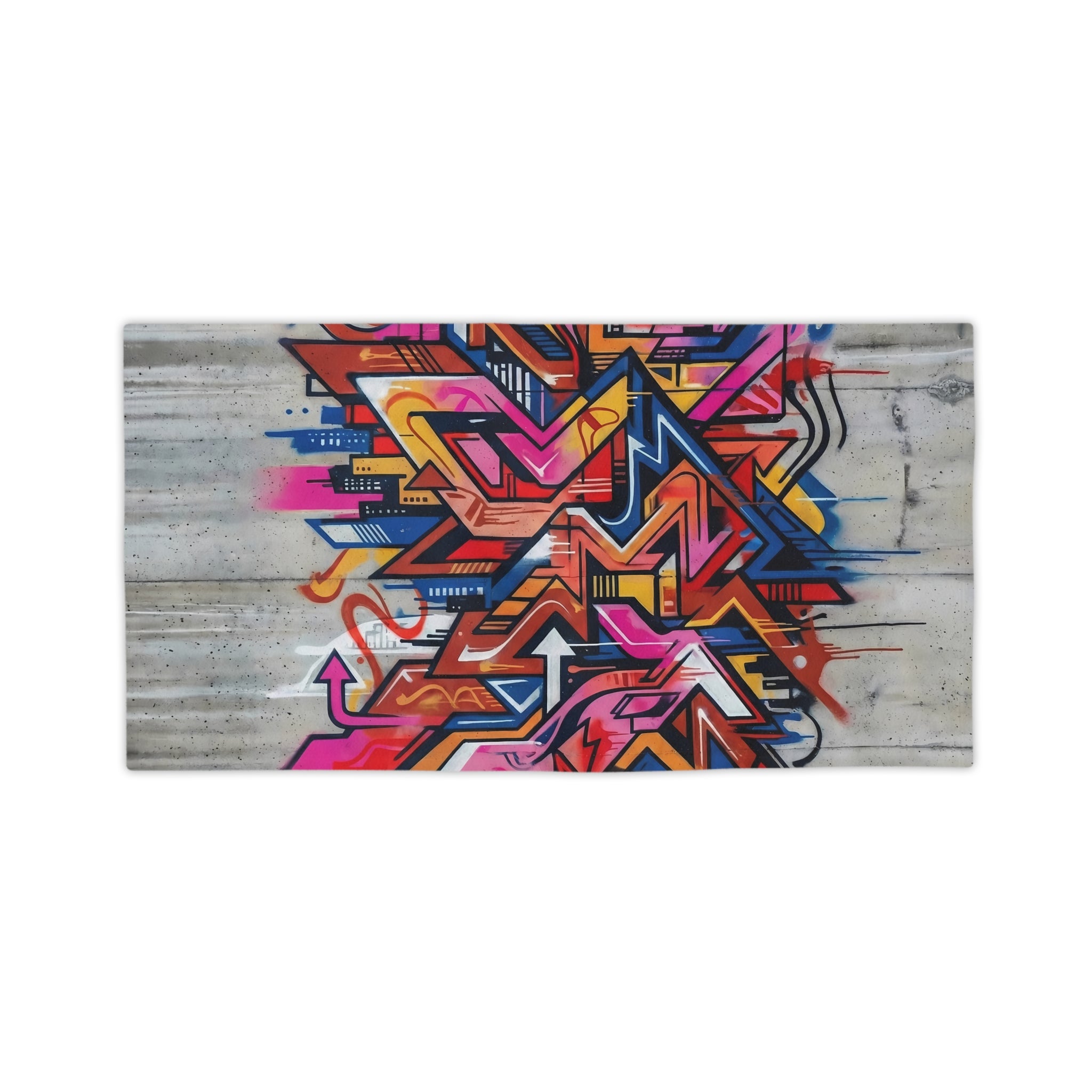 Graffiti Art Beach Towel — Vibrant Concrete-Background Design