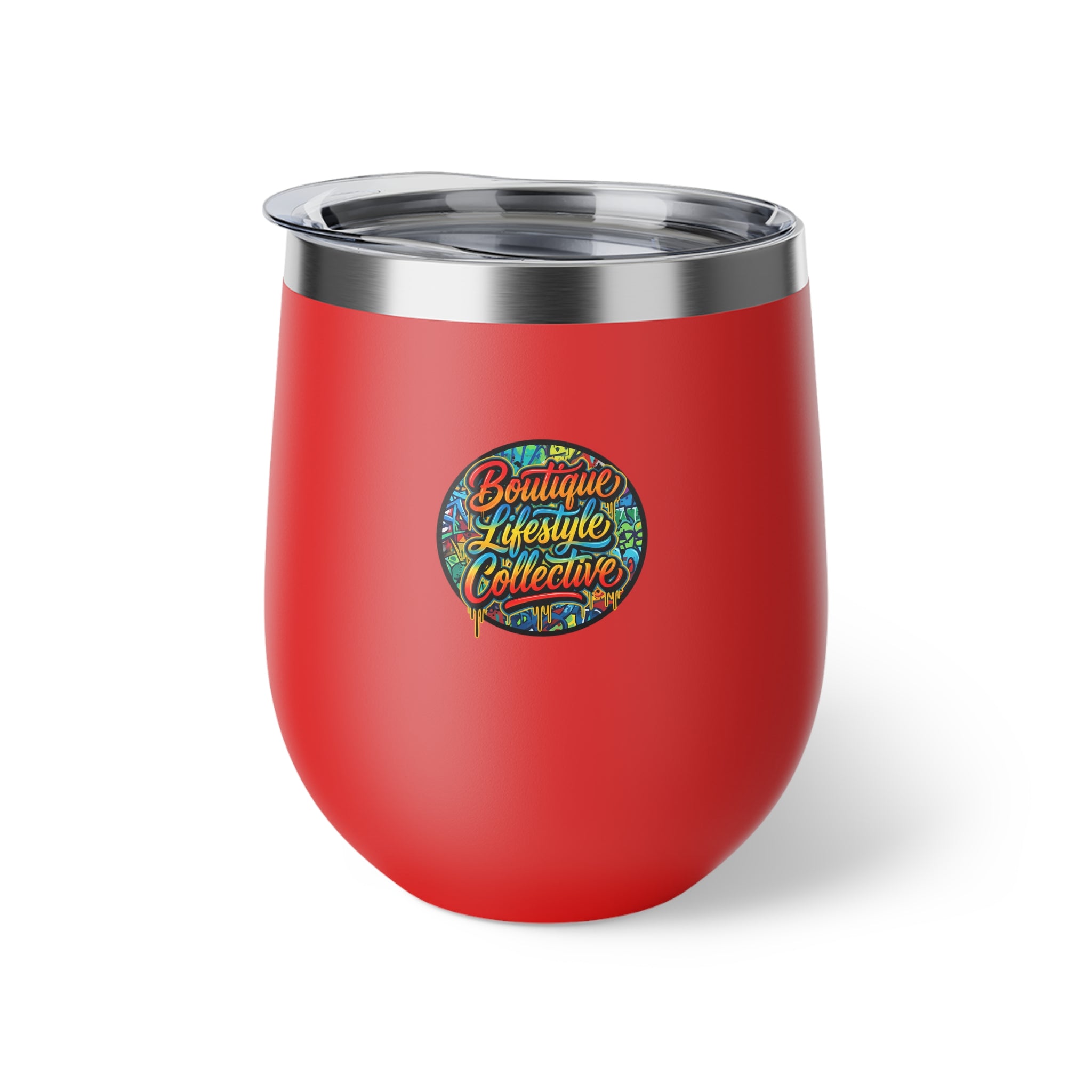 Boutique Lifestyle Collective Copper Insulated Travel Cup — Vibrant Color Logo, 12oz