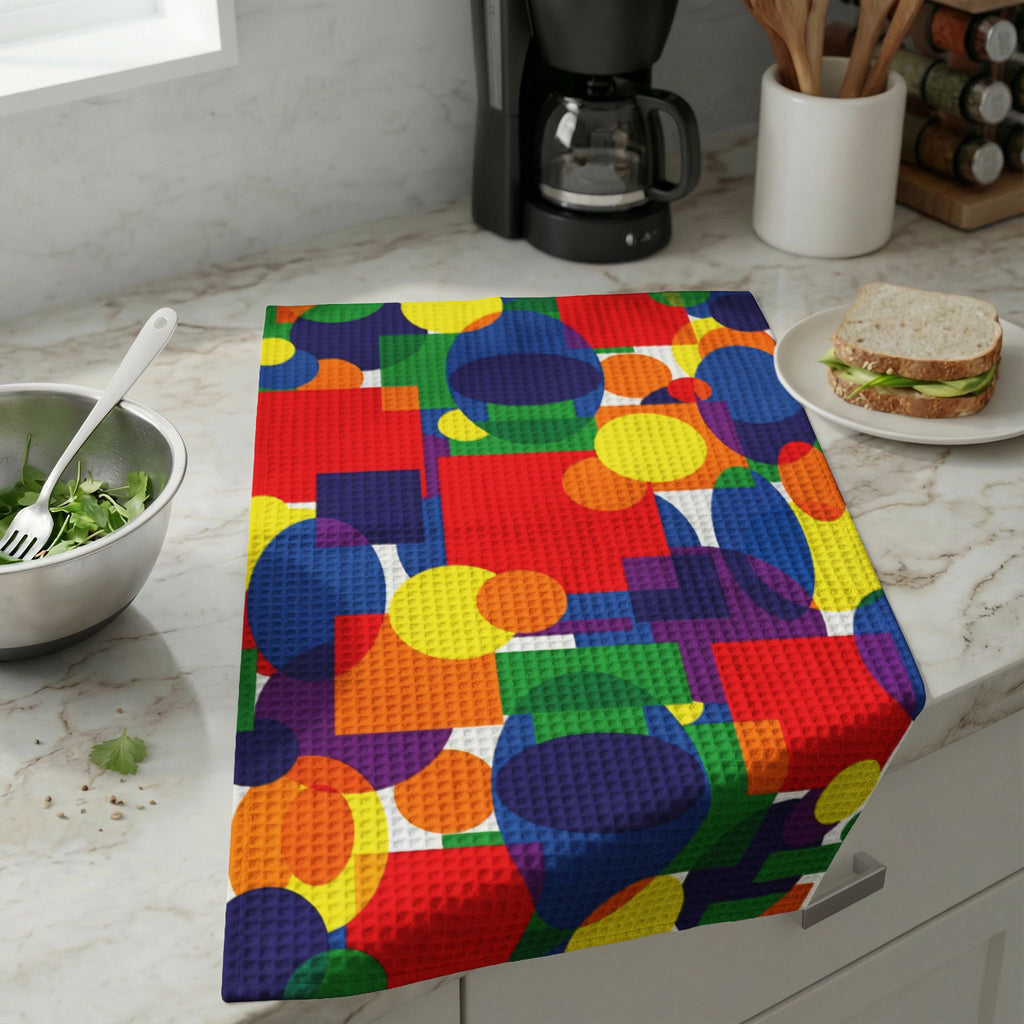 Waffle Weave Vibrant Kitchen Tea Towel — Absorbent Textured Tea Towel