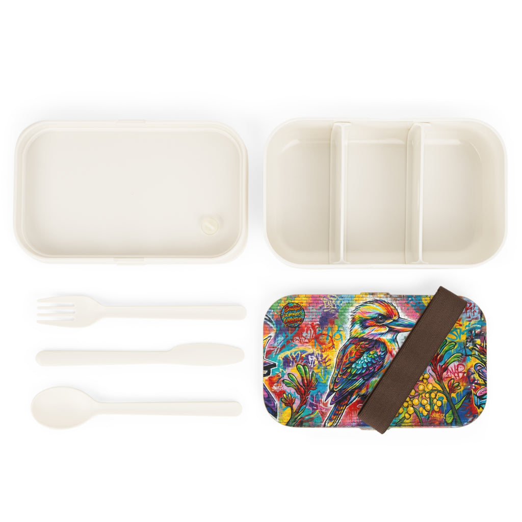 Colorful Kookaburra Bento Lunch Box – Urban Graffiti Bird Design