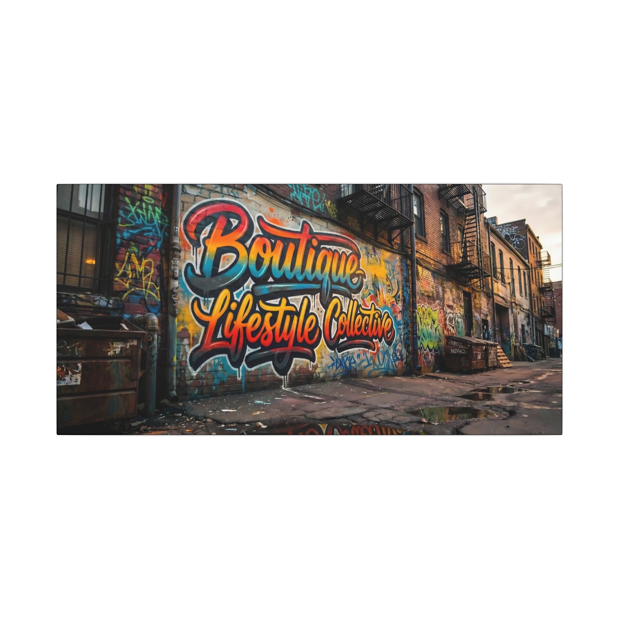 Classic Canvas Graffiti Art 'Boutique Lifestyle Collective'  Urban Wall Art