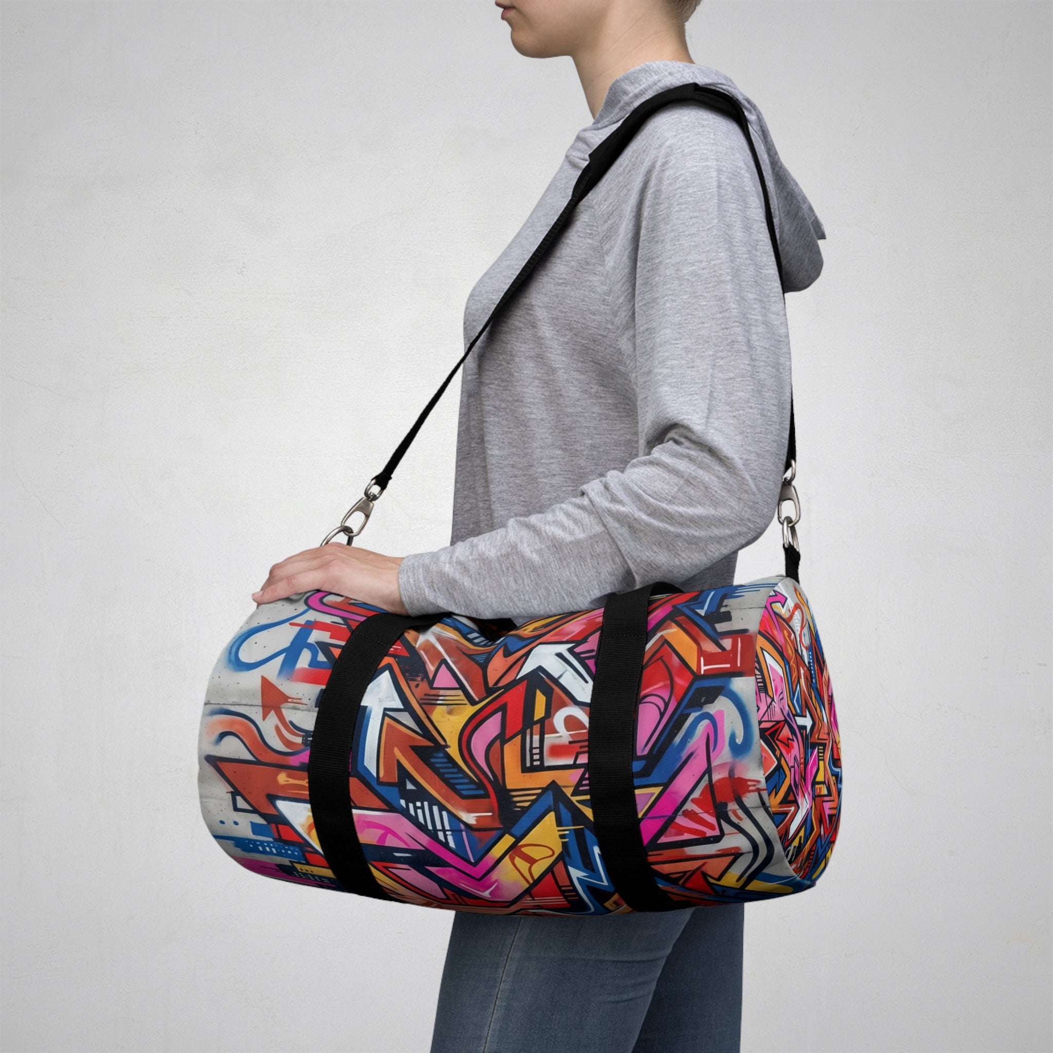 Graffiti Covered Duffel Bag – Urban Streetwear Travel Bag