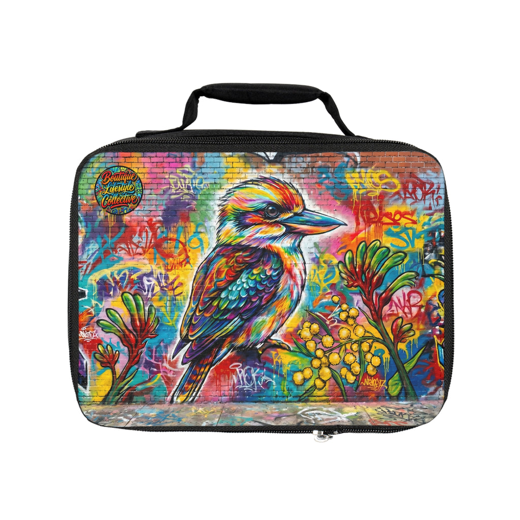 Kookaburra Graffiti Lunch Bag — Colorful Wildlife Cooler Tote
