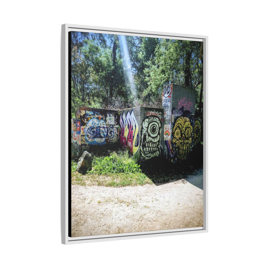 Framed Matte Canvas - Abandoned Graffiti Building - Urban Decay Wall Art