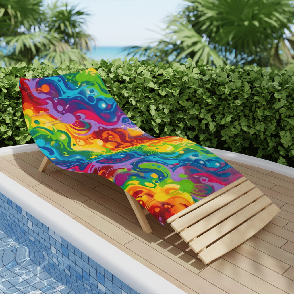 Rainbow Graffiti Swirl Beach Towel | Colorful Urban Design