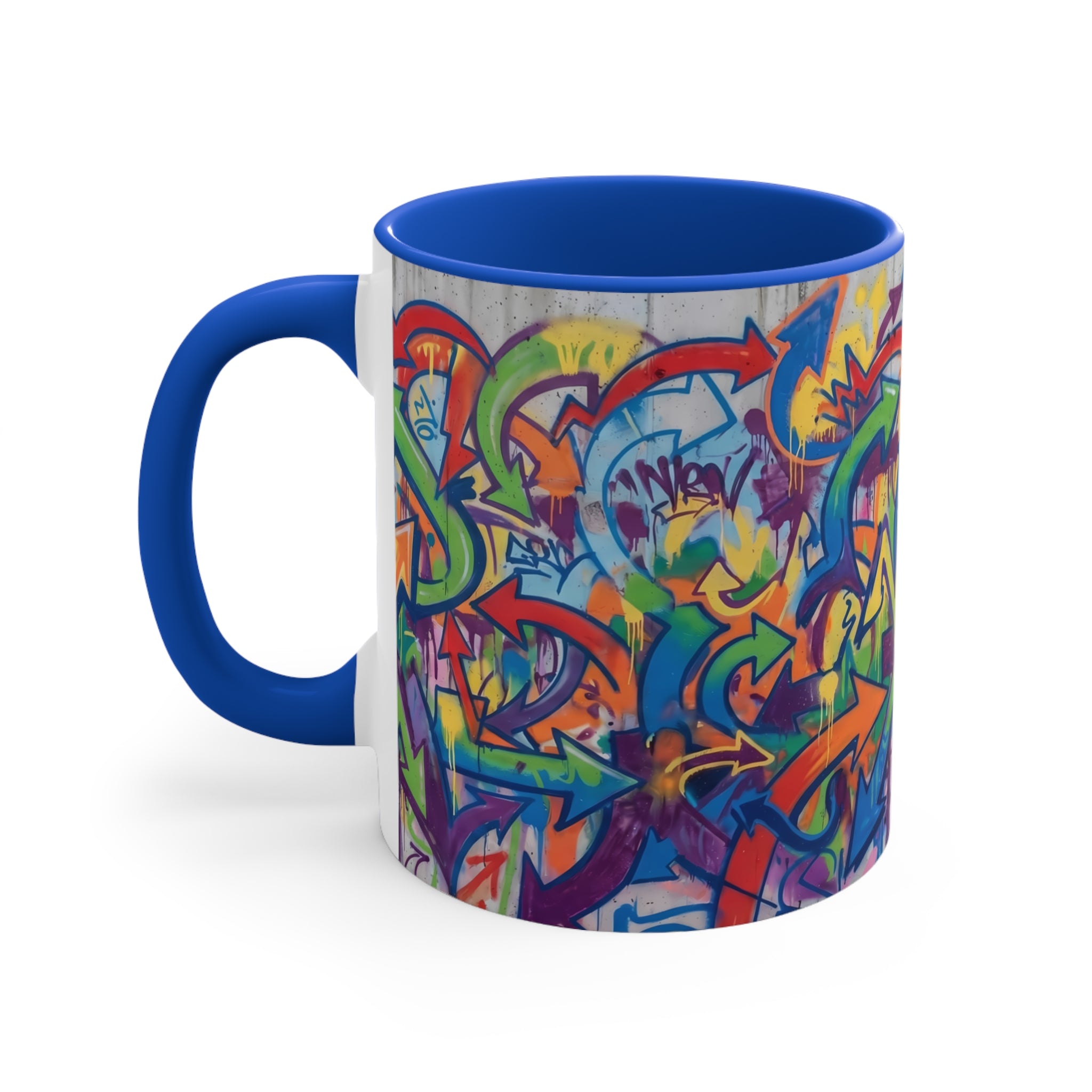 Graffiti Arrows Accent Mug — Colorful Urban Art 11oz