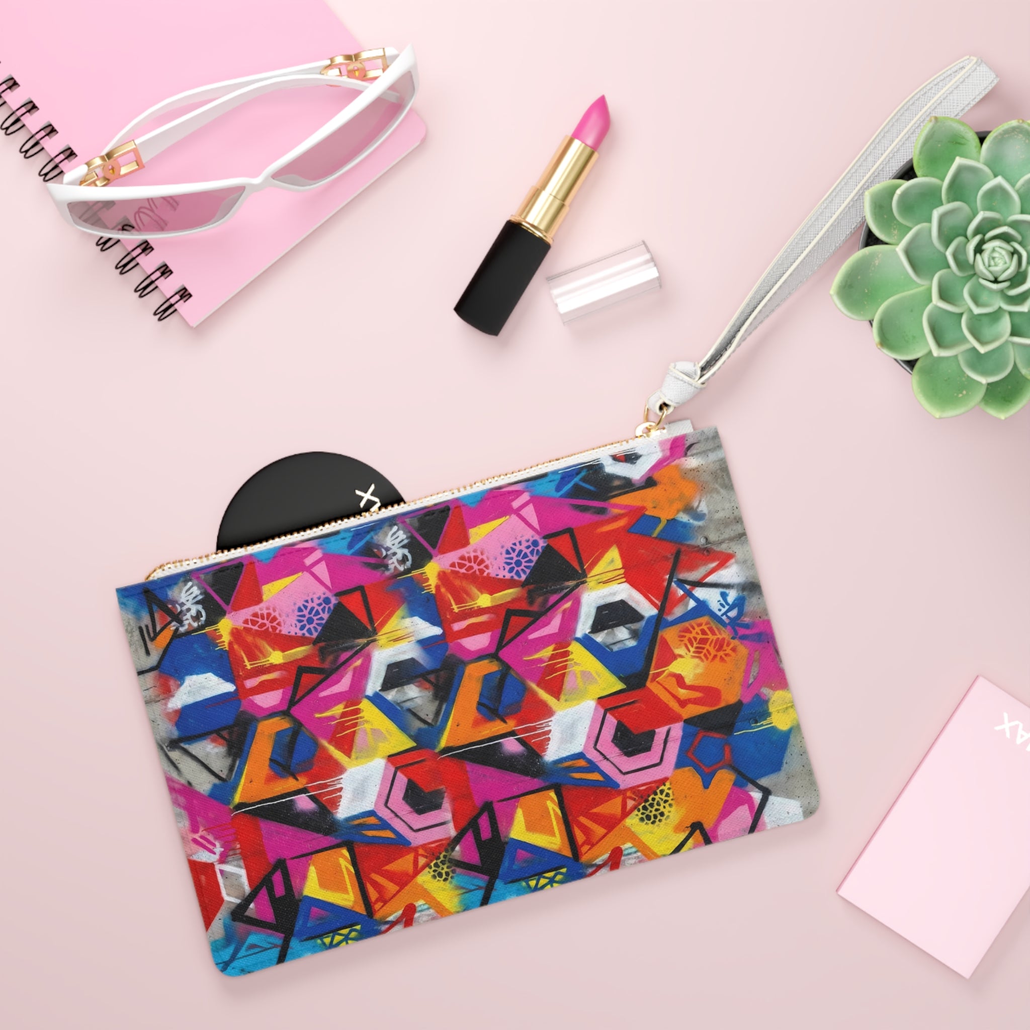 Clutch Bag - Graffiti Art Vibrant Street-Style Handbag