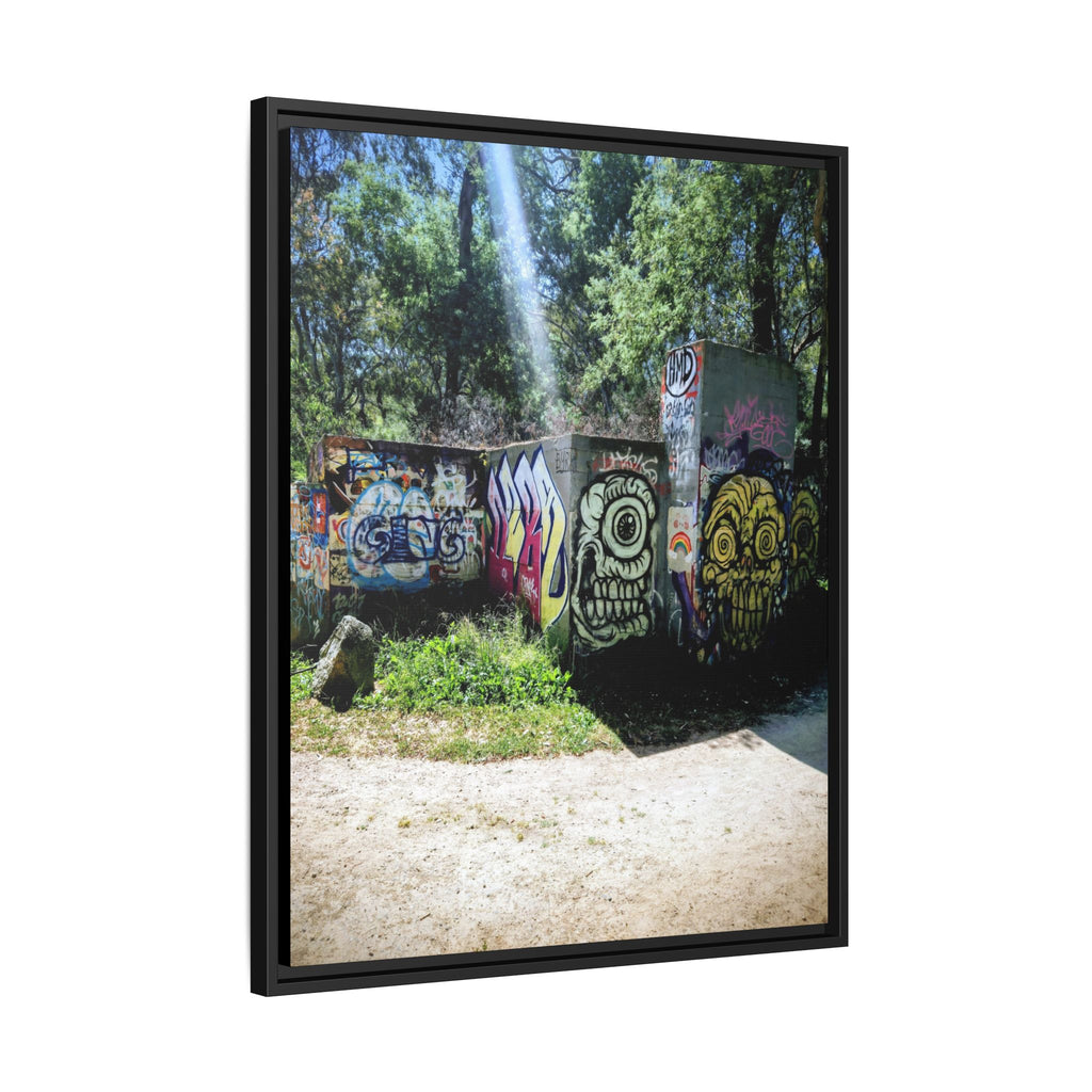 Framed Matte Canvas - Abandoned Graffiti Building - Urban Decay Wall Art