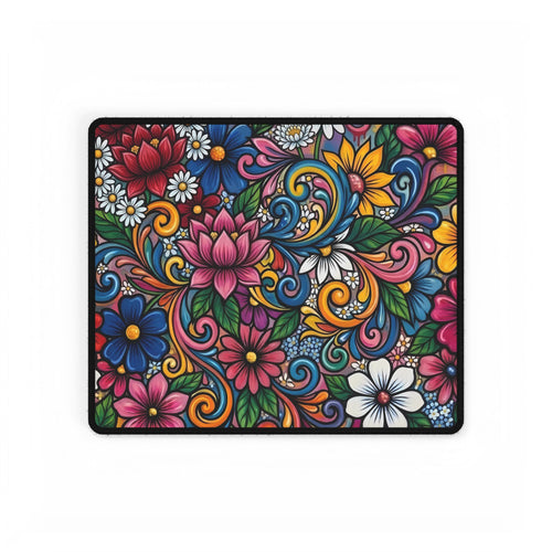 Colorful Floral Pattern Desk Mat | Boho Flower Mouse Pad