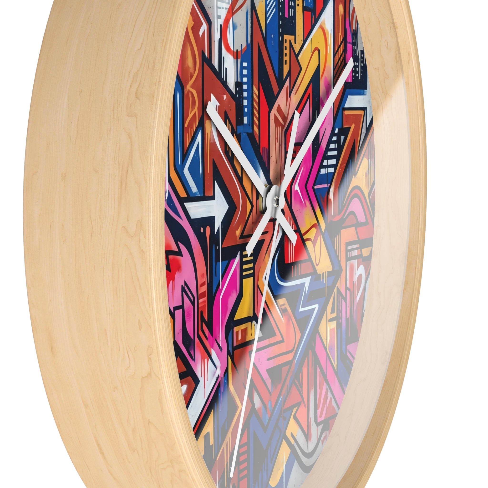 Graffiti Design Wall Clock — Colorful Urban Street Art Timepiece