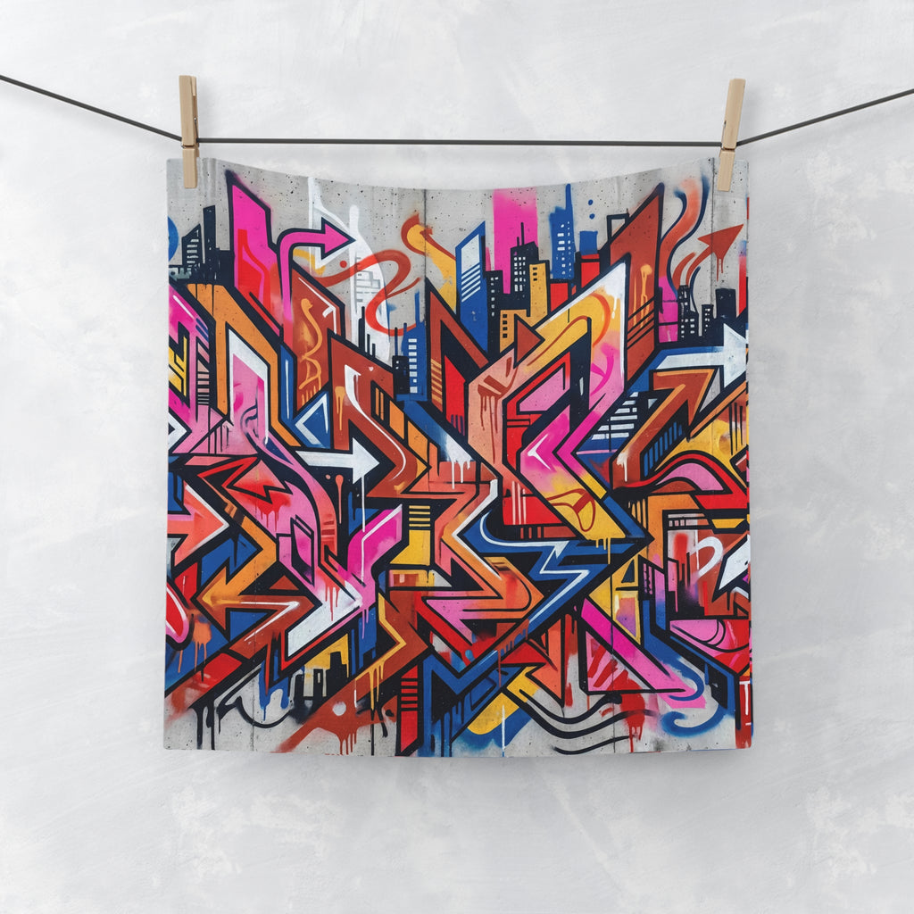 Face Towel - Graffiti Street Art  — Colorful Urban Spray Paint Design