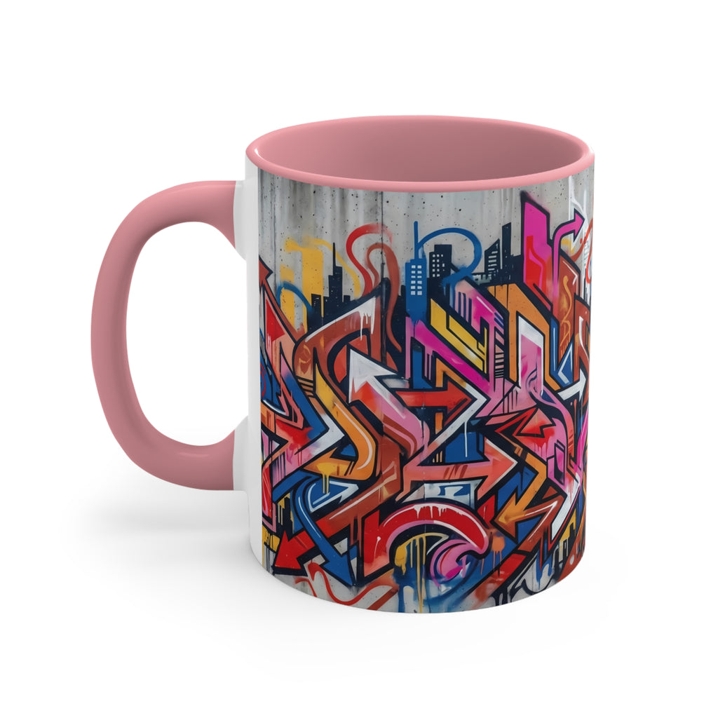 Graffiti Street Art Accent Mug — Colorful Urban Skyline 11oz