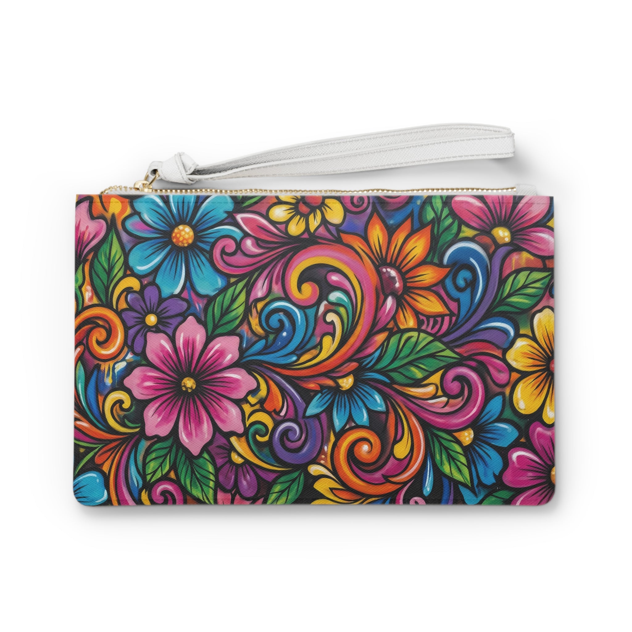 Clutch Bag — Vibrant Floral Swirl Purse