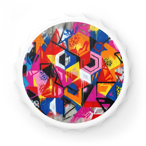 Bottle Opener - Colorful Geometric Graffiti Bottle Cap Opener