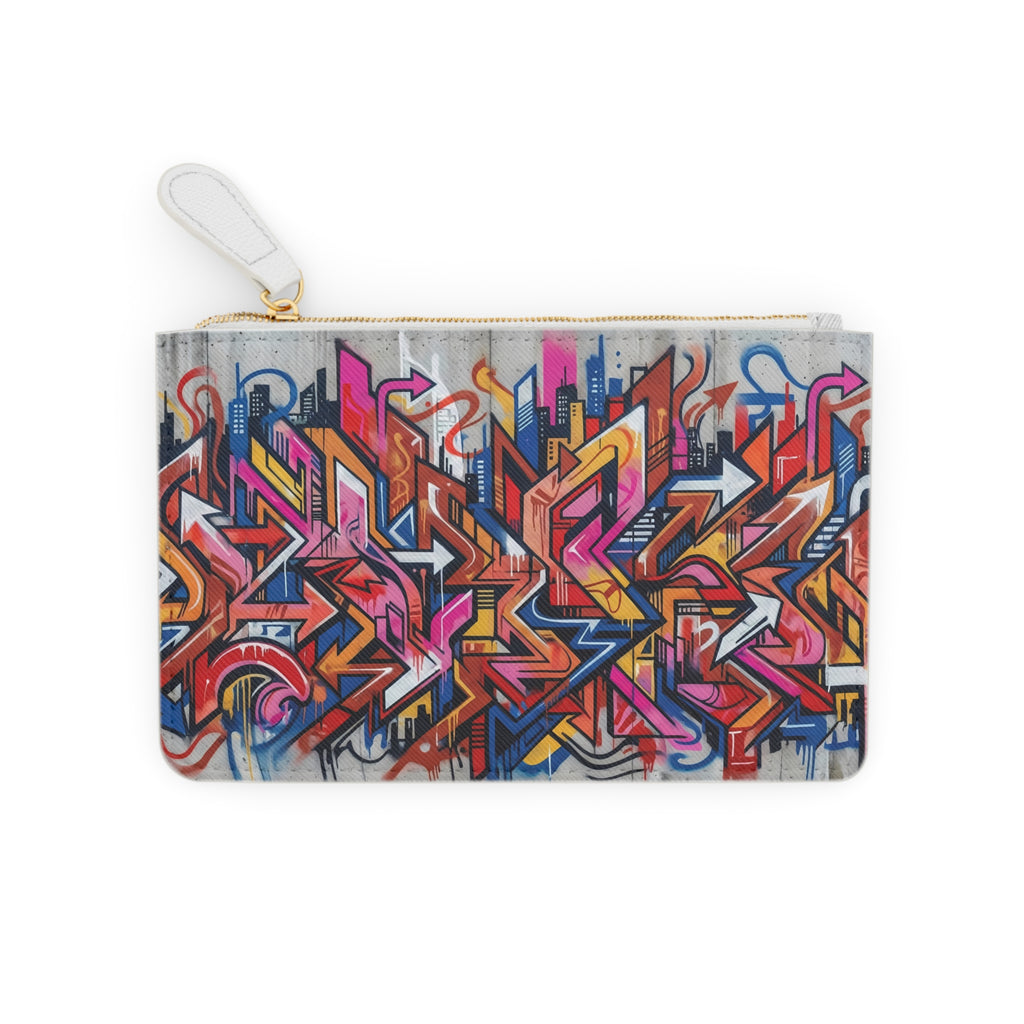 Mini Clutch Bag - Graffiti Art Vibrant Street-Style Wristlet