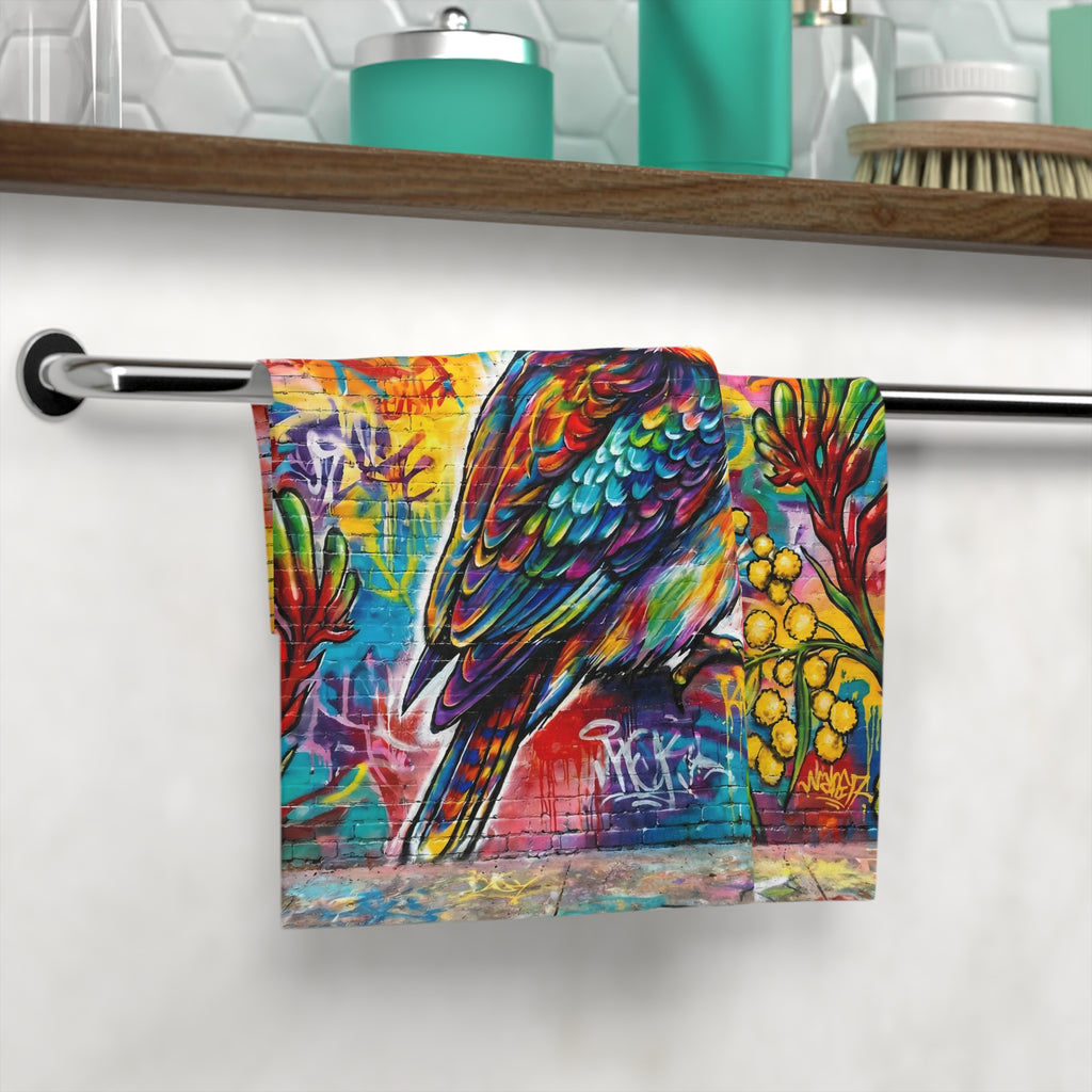 Face Towel - Vibrant Kookaburra – Urban Art Bird Design