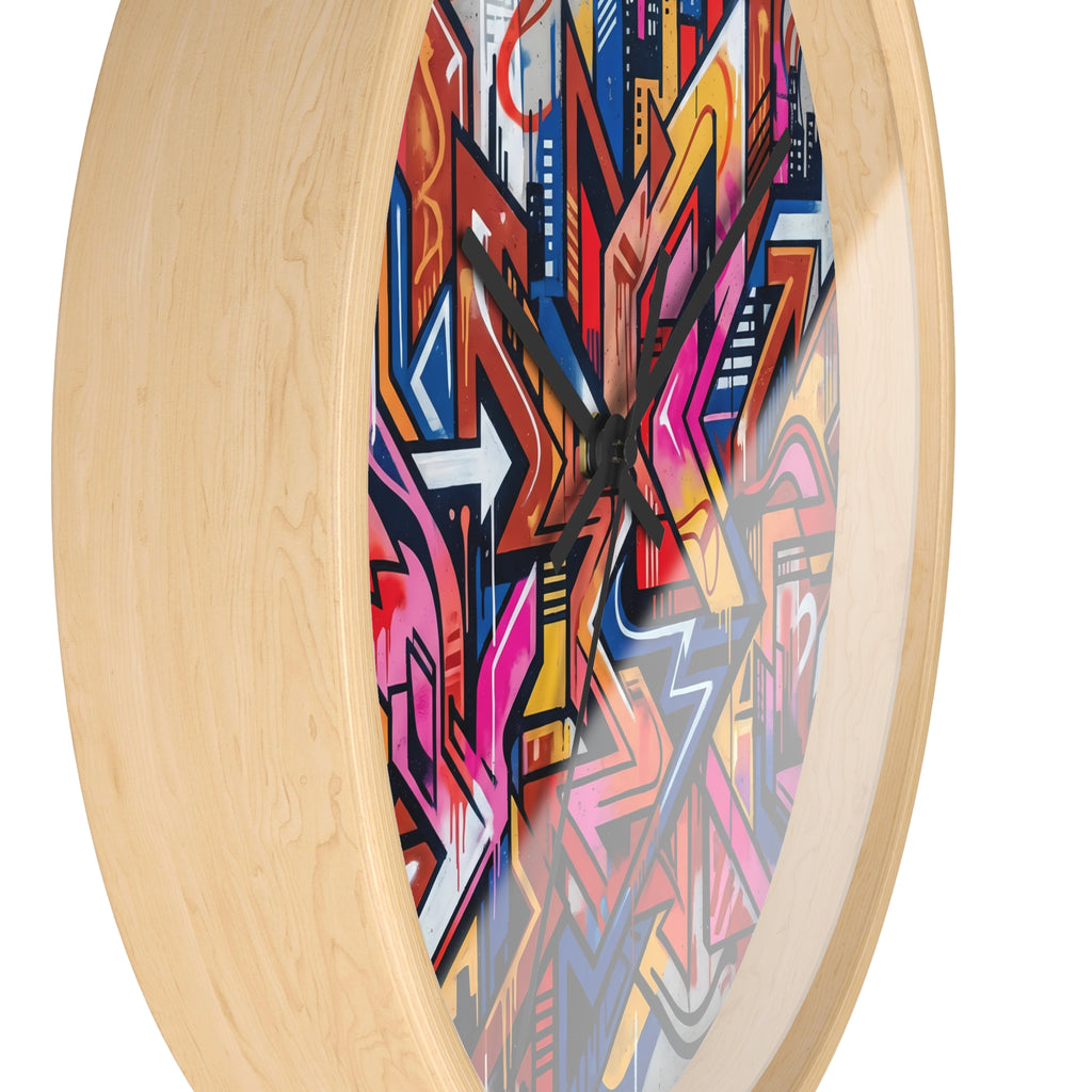 Graffiti Design Wall Clock — Colorful Urban Street Art Timepiece