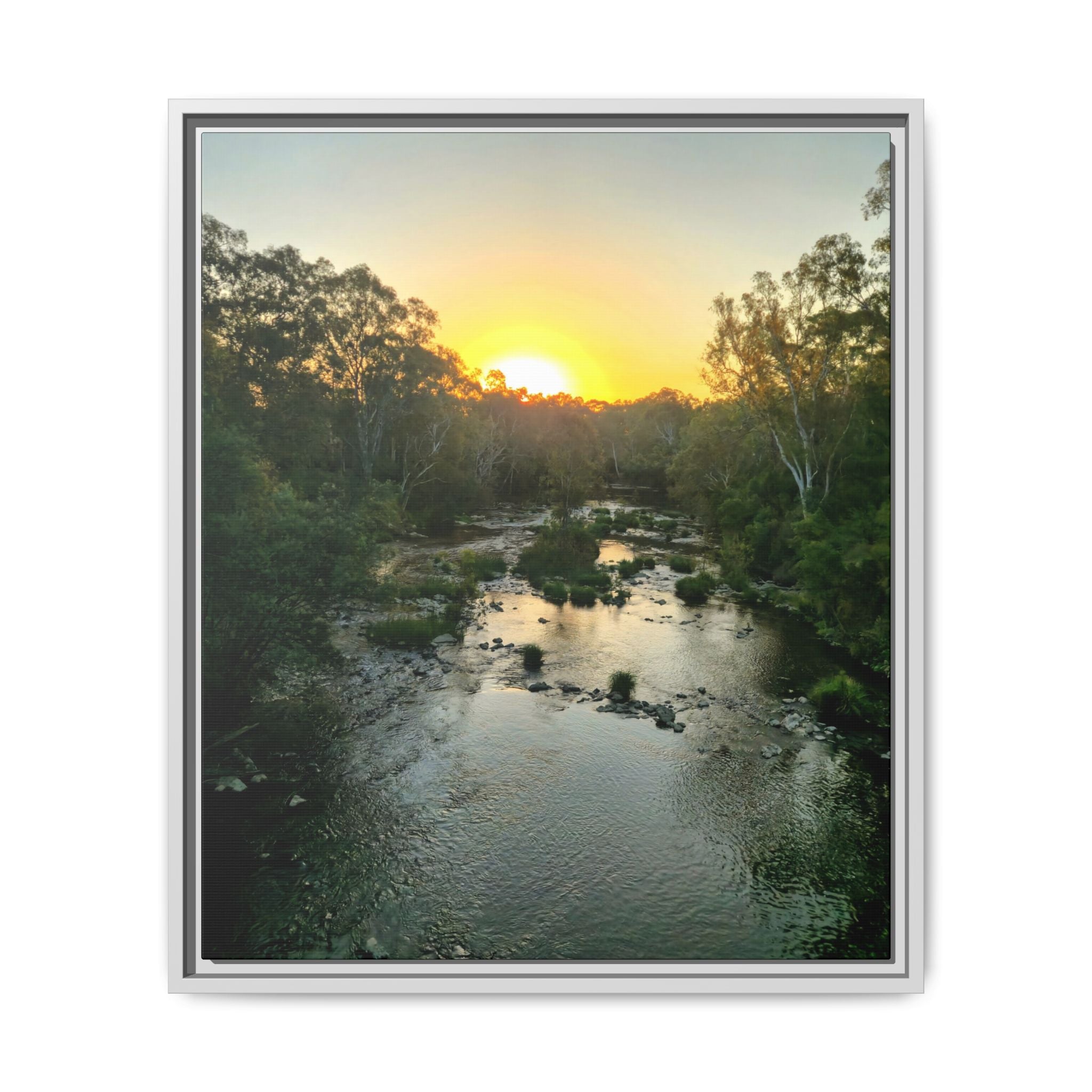 Framed Matte Canvas - Yarra River Sunset Wall Art